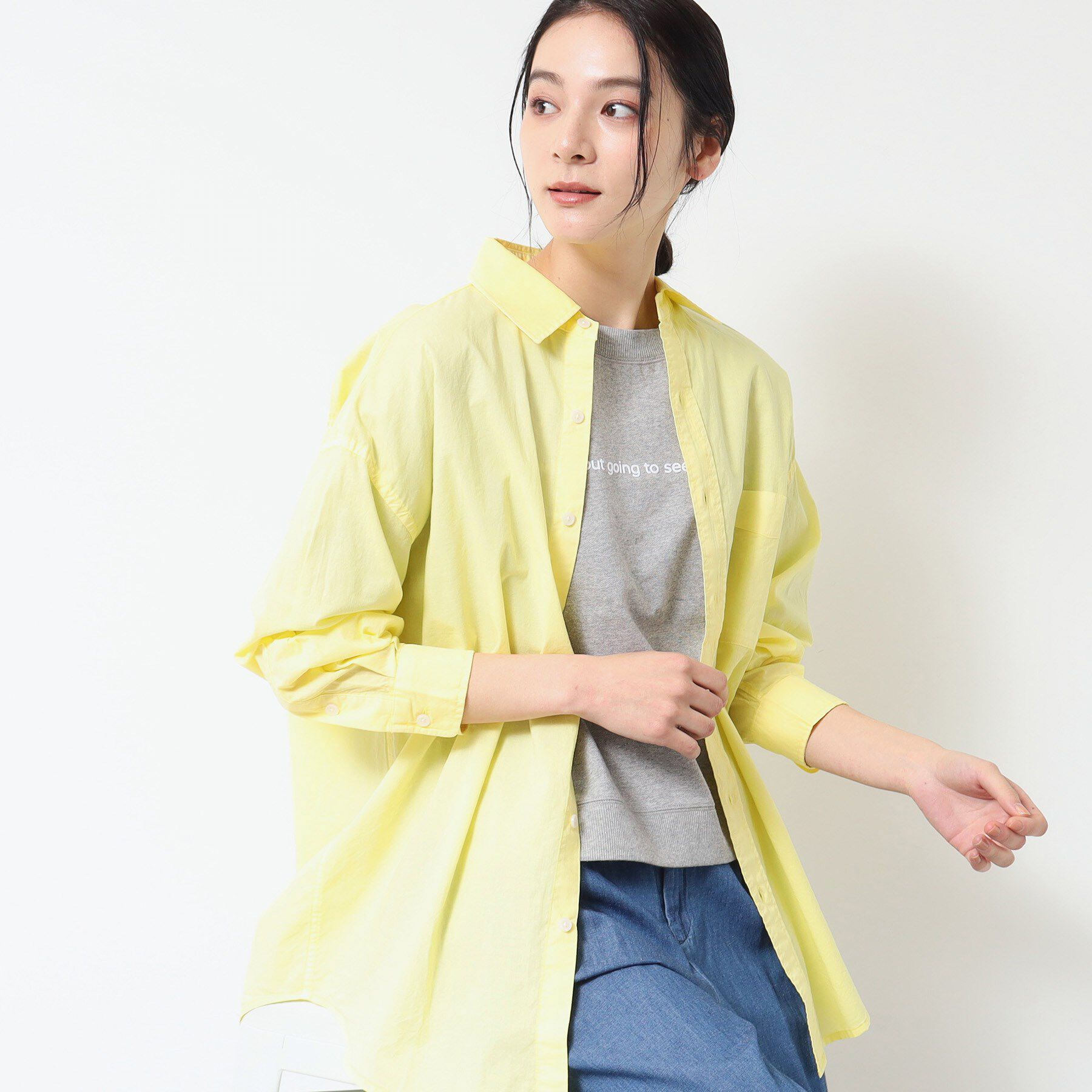 Dessin「【洗える】ピグメント染バックギャザーシャツ」|シャツ・ブラウス|イエロー(031)