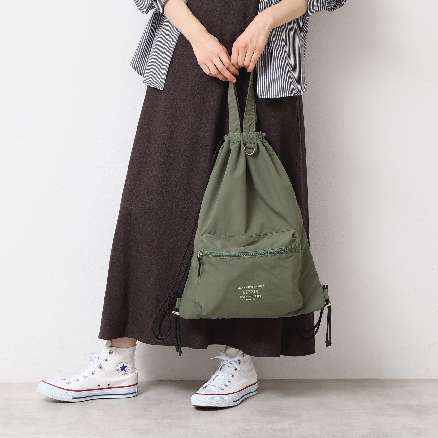 Dessin「ドローコードナップサック」|リュック|グリーン(024)