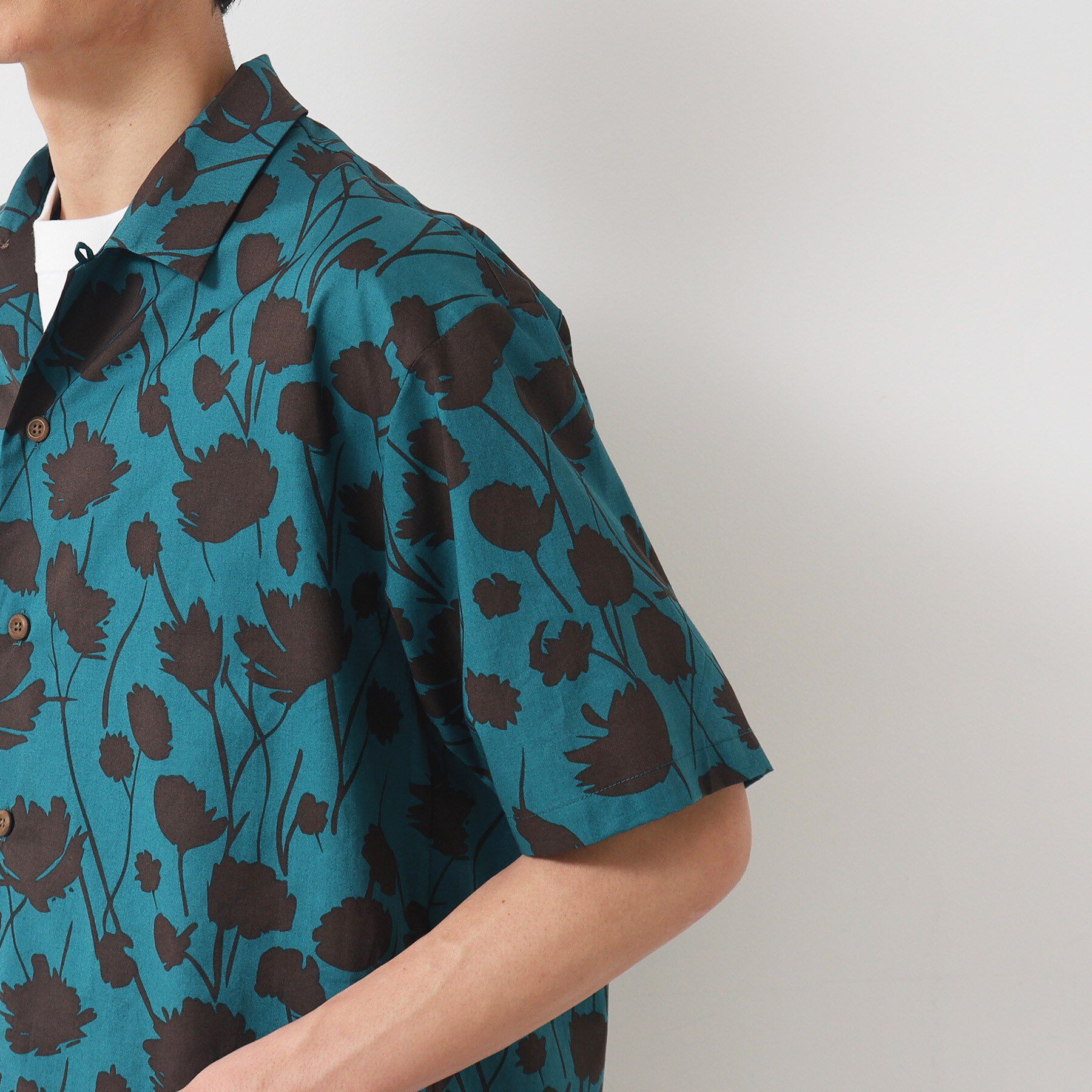 Dessin「【洗える】フラワープリント開襟シャツ」|シャツ・ブラウス|