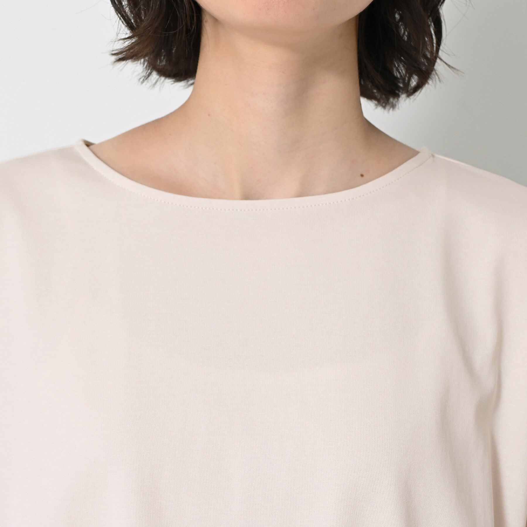 Dessin「【二の腕カバー／UVカット】ロールアップスリーブ裾ギャザーカットソー」|Tシャツ・カットソー|