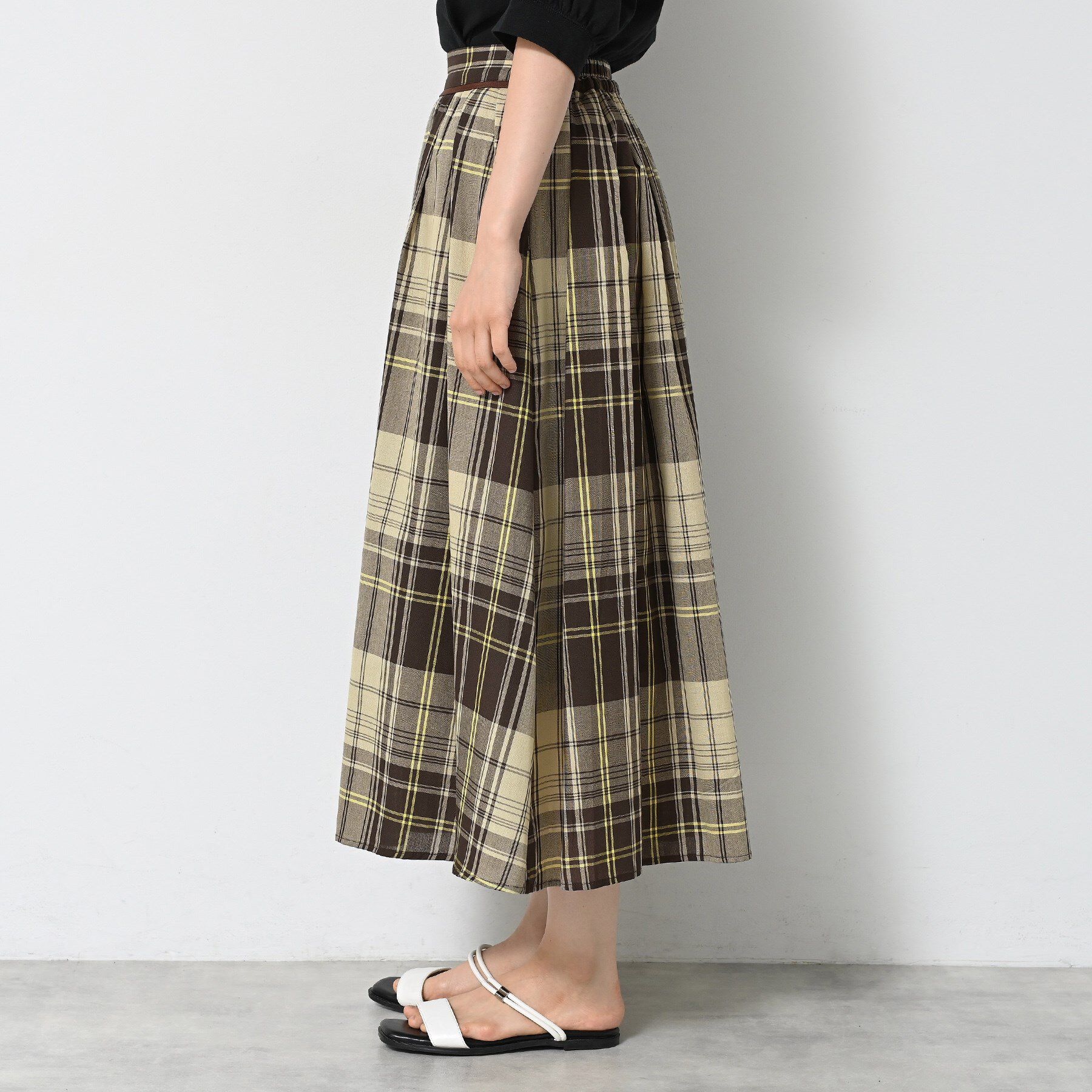 Dessin「【洗える】映えチェック柄ギャザースカート」|スカート|