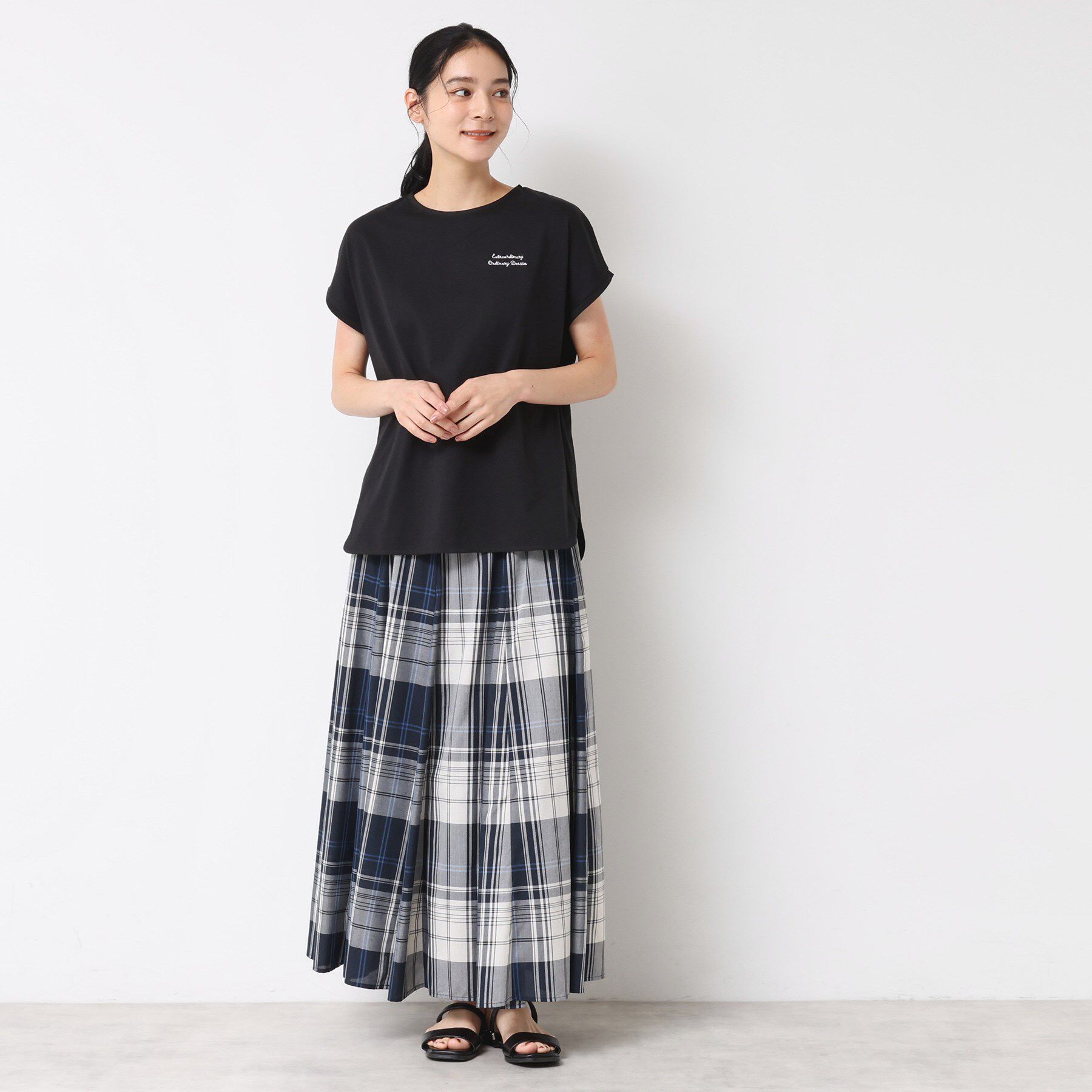 Dessin「【洗える】フレンチスリーブロゴ入りTシャツ」|Tシャツ・カットソー|