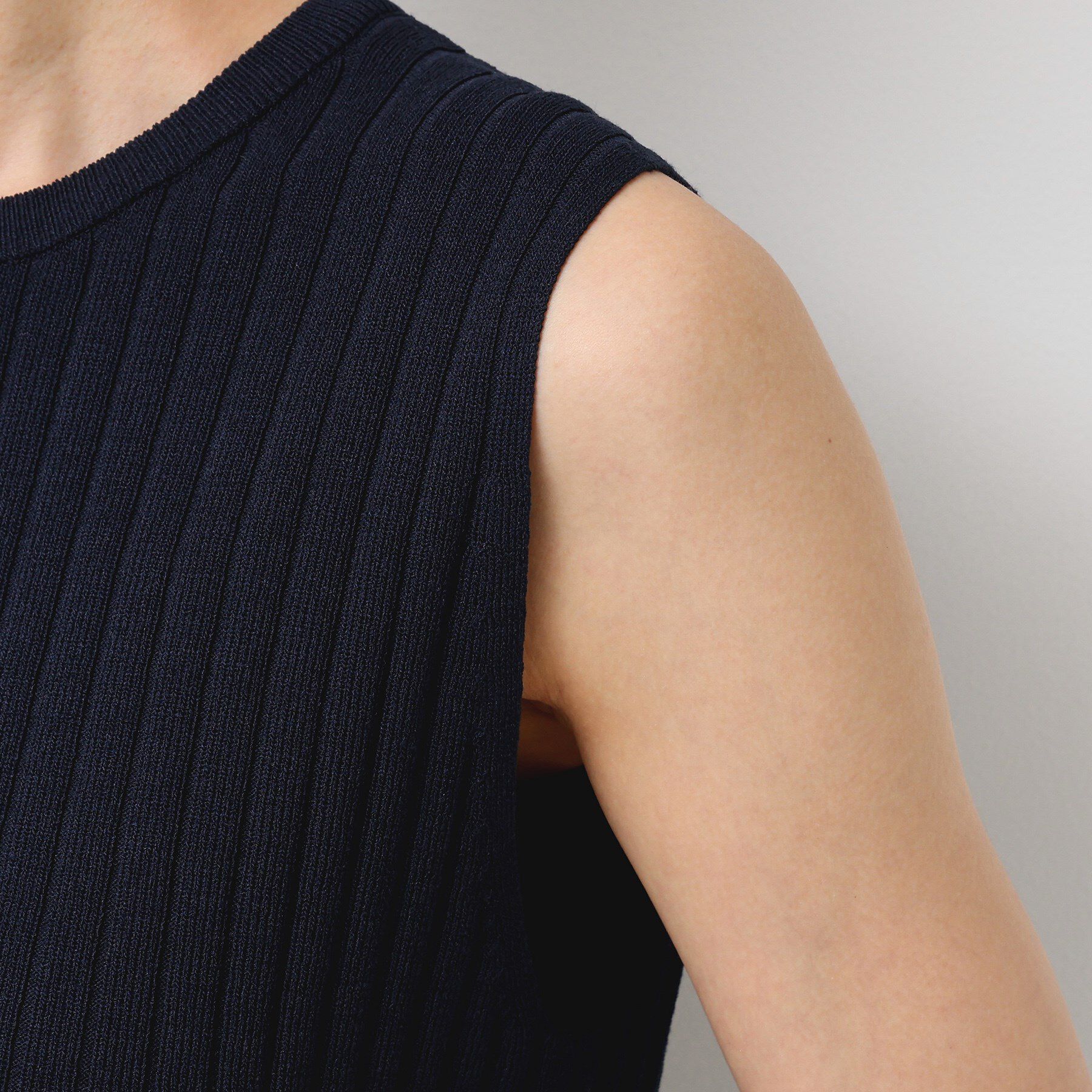 Dessin「【洗える】リブノースリーブニット」|ニット・セーター|