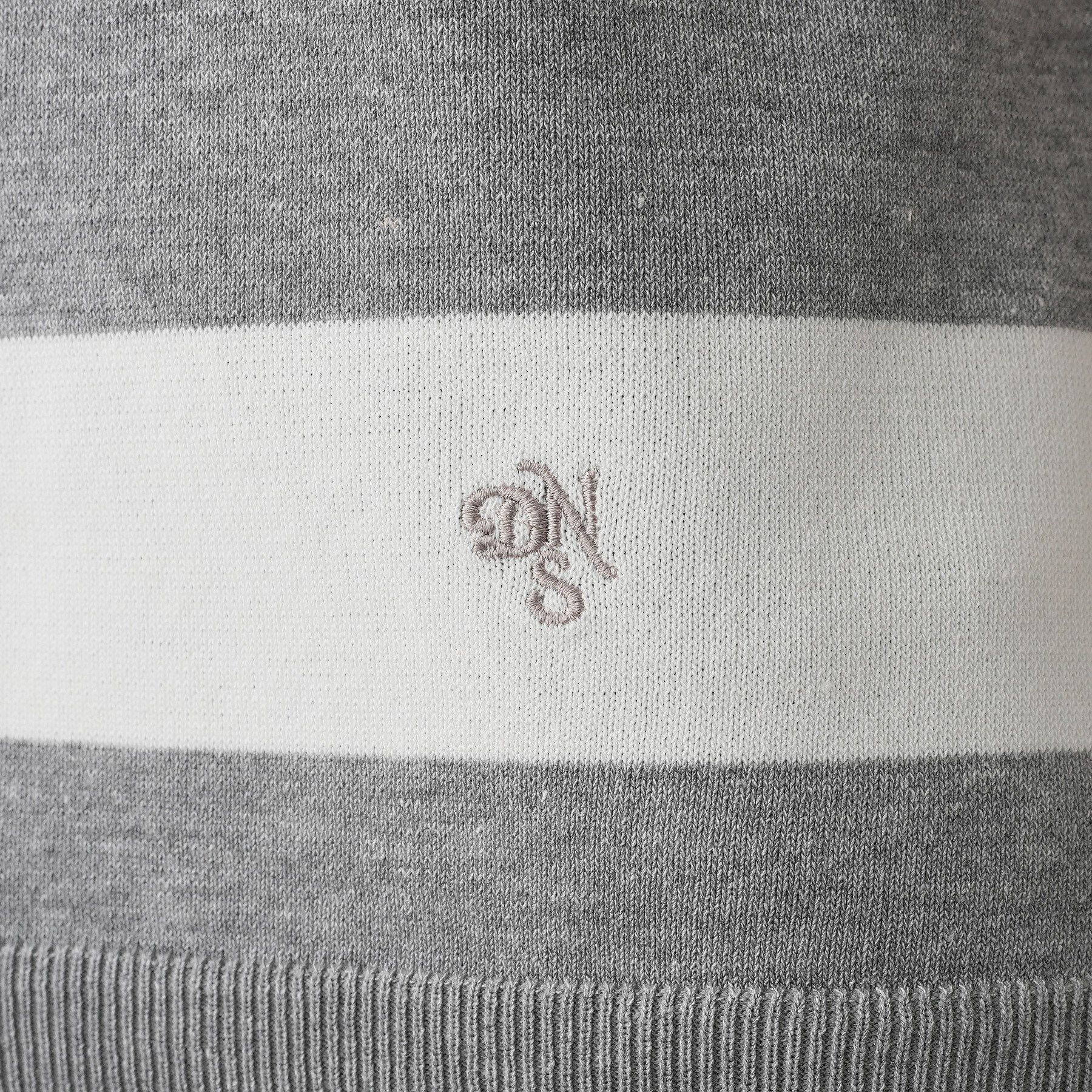 Dessin「【ユニセックス/洗える】ボーダーニットポロシャツ」|ニット・セーター|