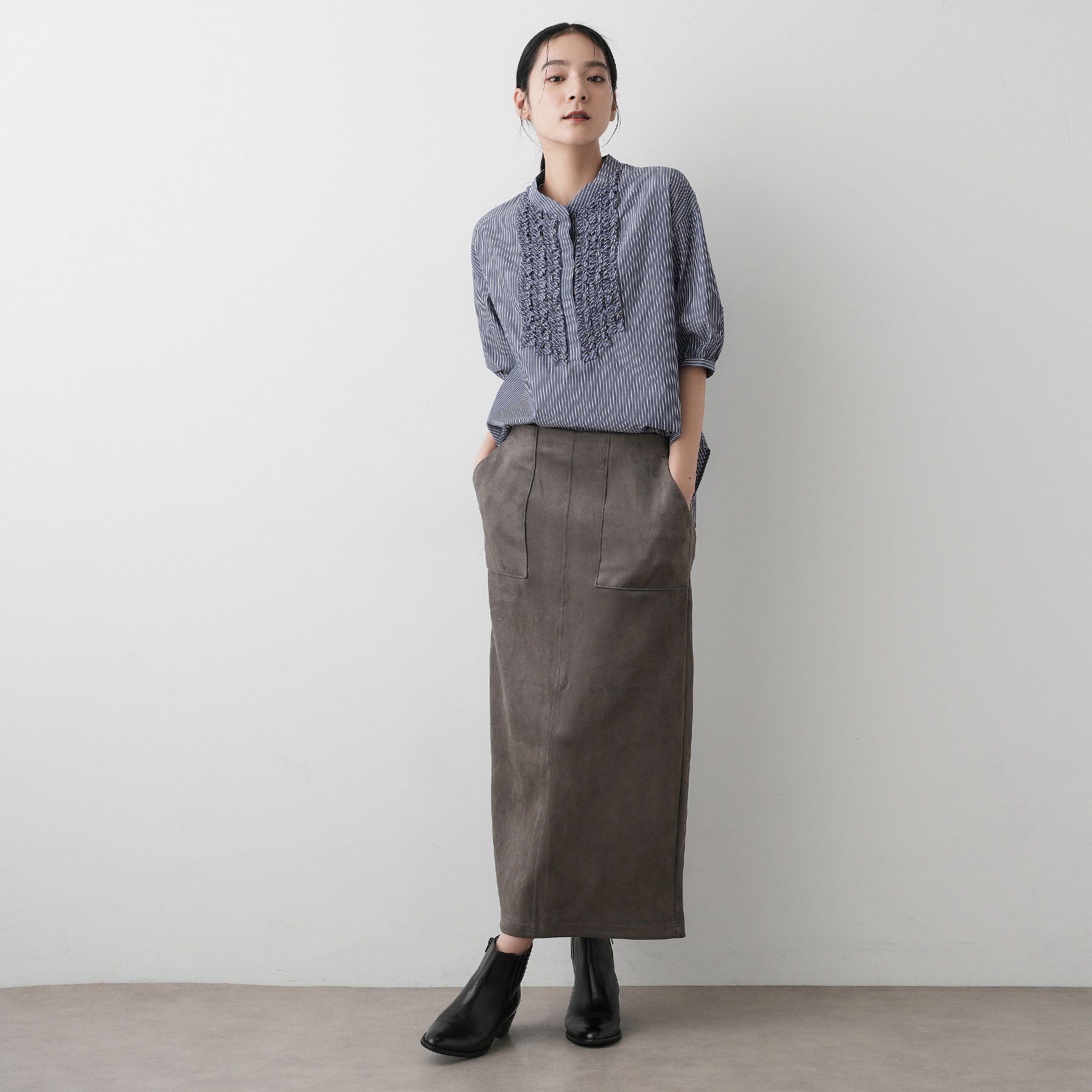 Dessin「【セットアップ可・洗える】マシュマロスウェードスカート」|スカート|