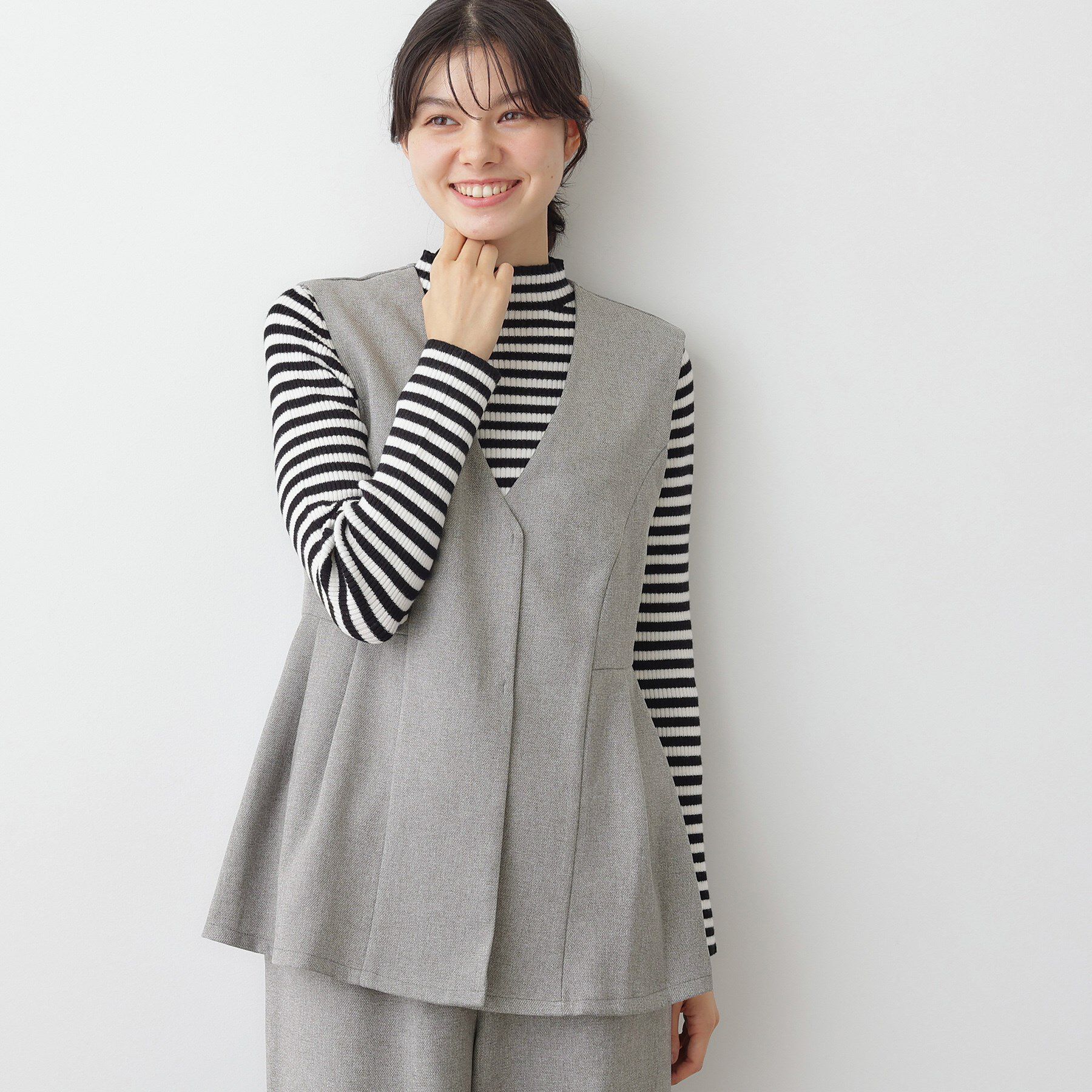 Dessin「【2点セット/ウエストゴム/洗える】ツイストクロスセットアップ」|スーツ|