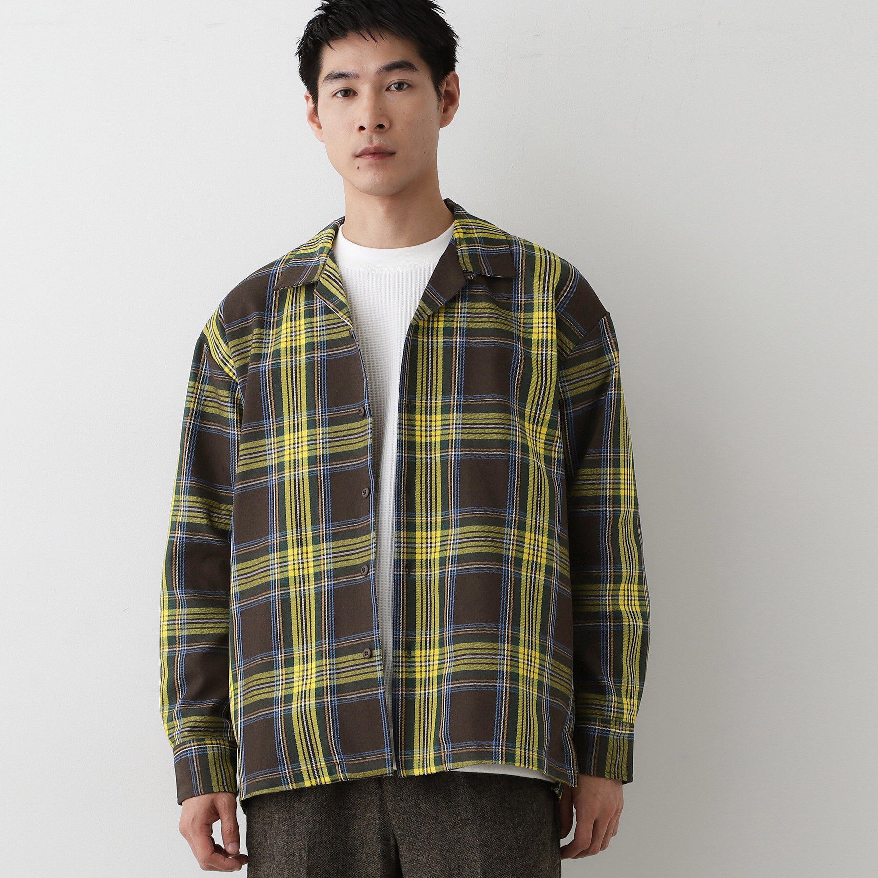 Dessin「【洗える】チェック柄シャツ」|シャツ・ブラウス|モカブラウン(342