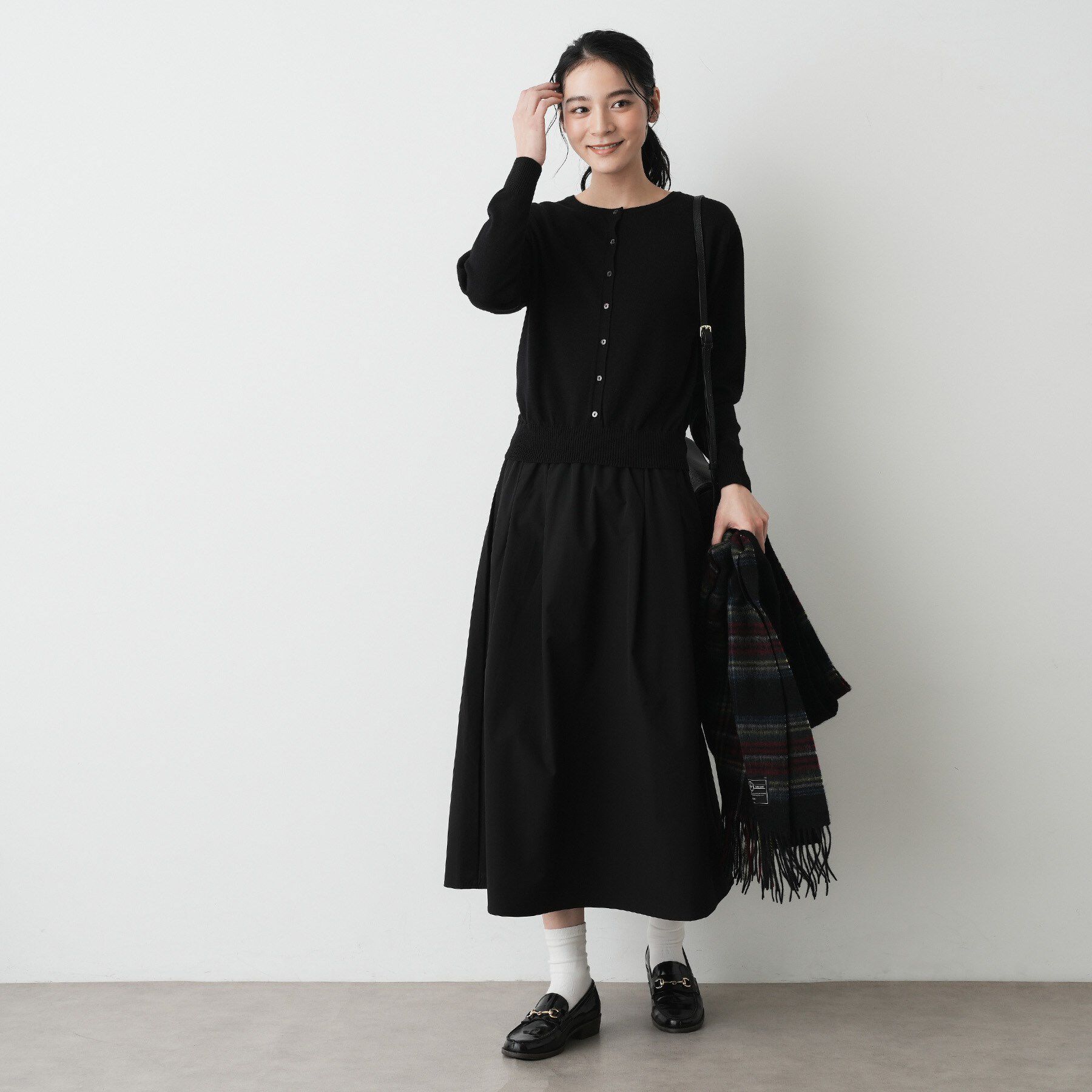 Dessin「【1枚着/2WAY】ドッキングワンピース」|ワンピース|ブラック(019)