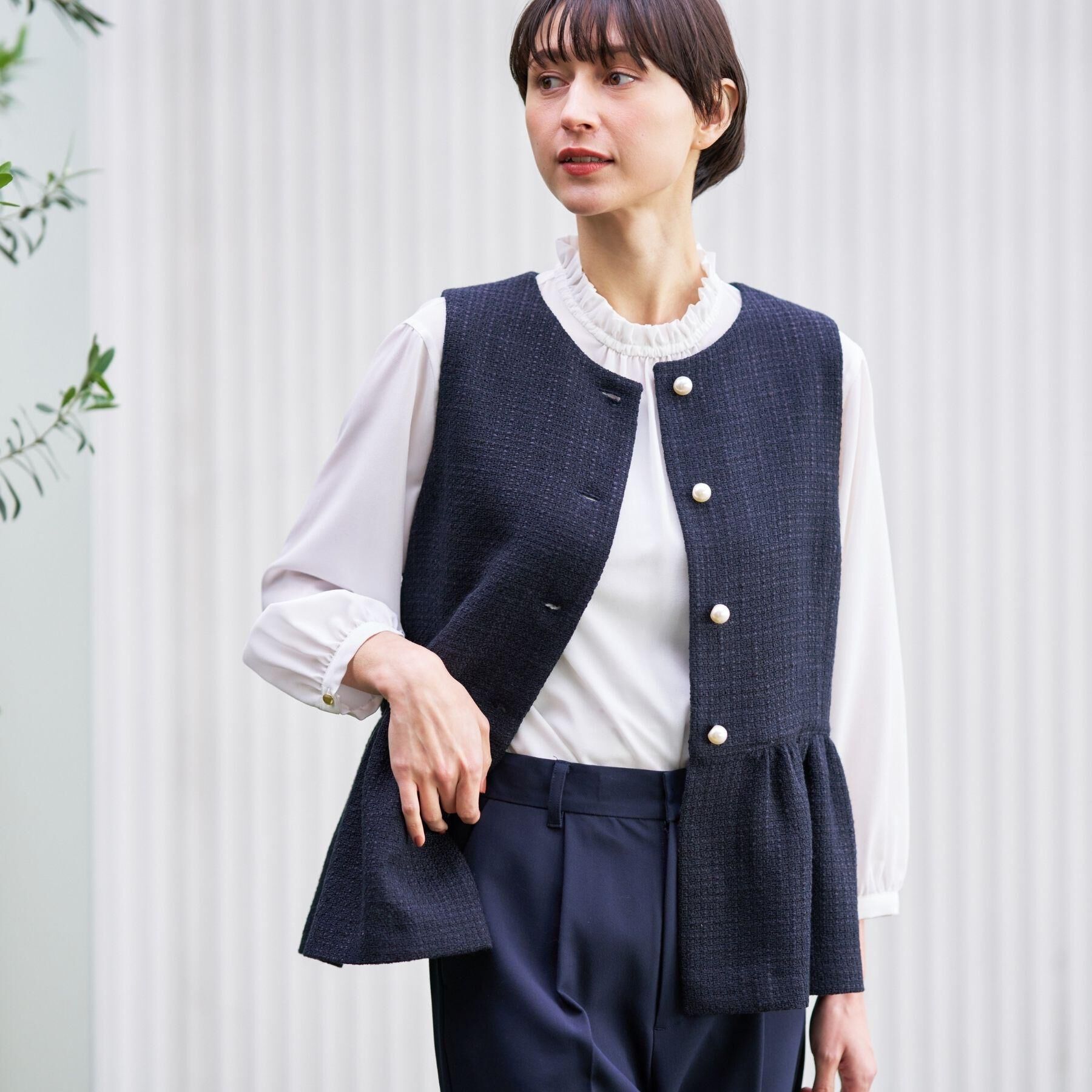 Dessin「【入卒/セレモニー】パール調ボタンベスト」|ベスト・ジレ|