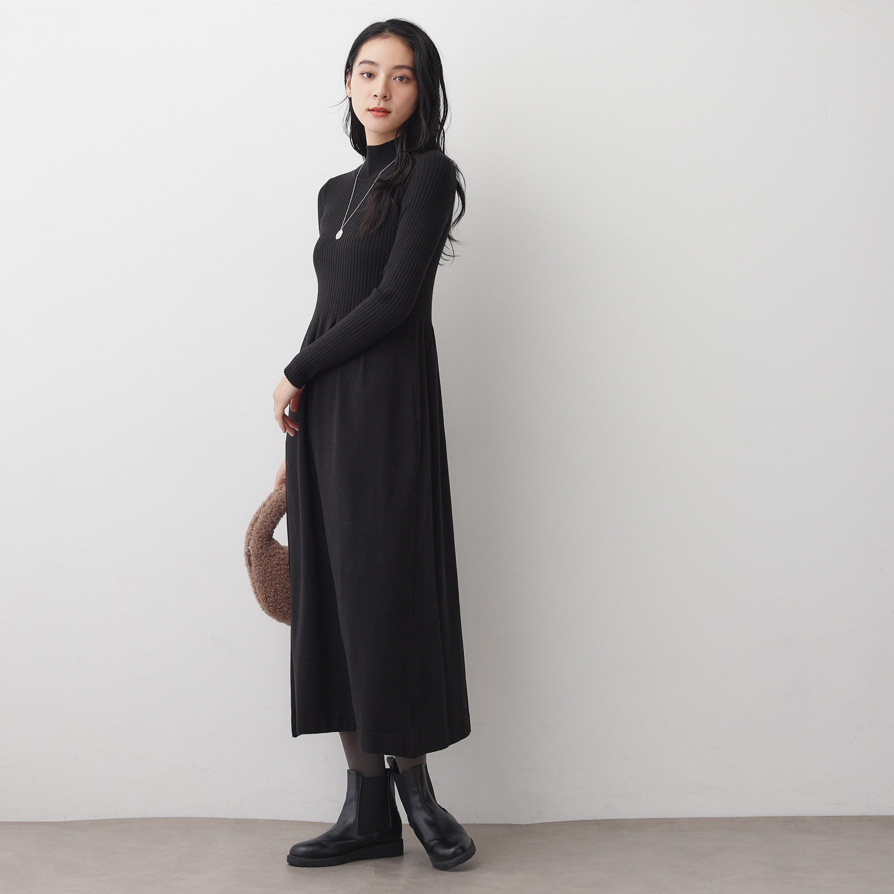 Dessin「【2点セット・洗える】シャギーベストニットワンピース」|スーツ|