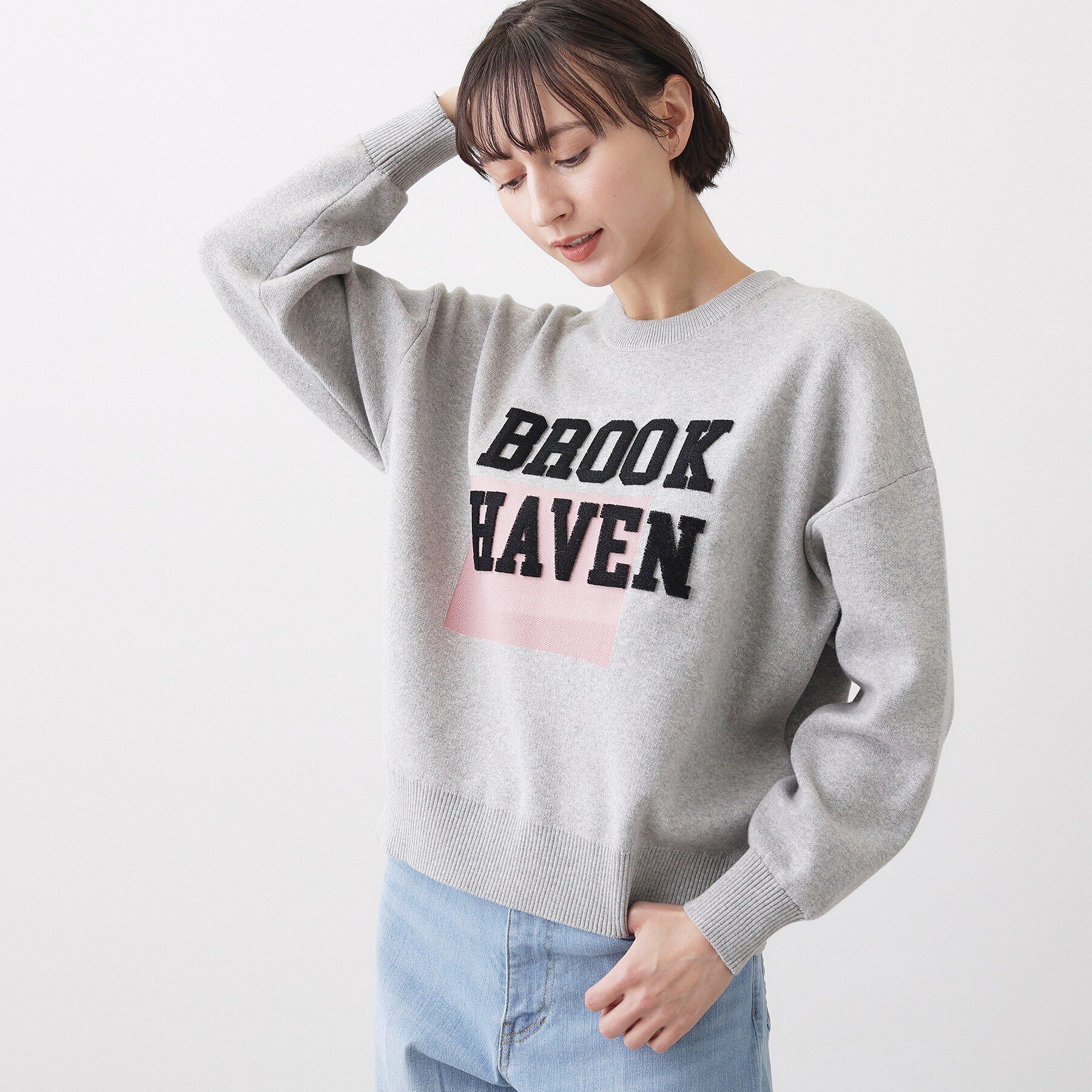 Dessin「【ユニセックス/洗える】ロゴコットンジャカード」|ニット・セーター|