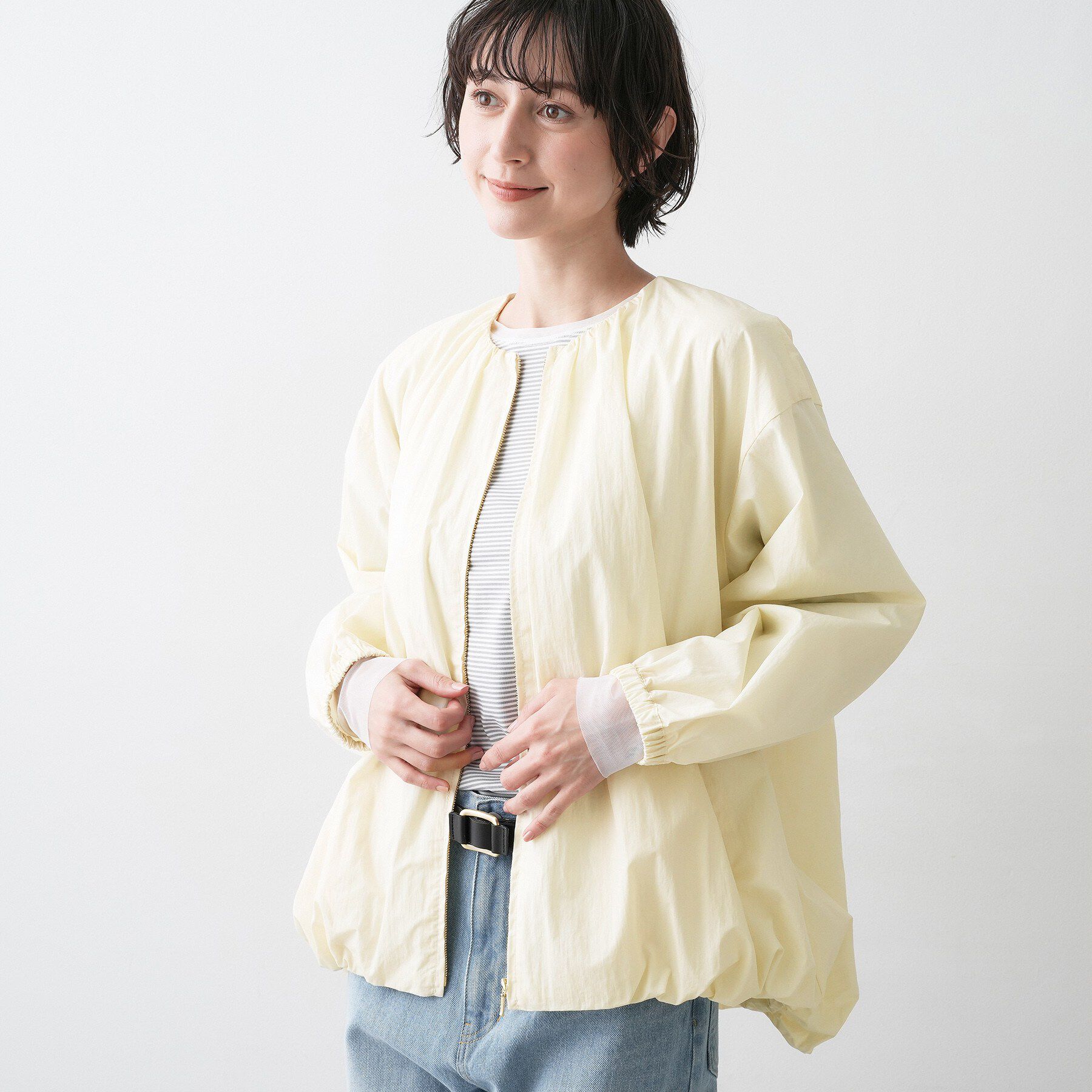 Dessin「【洗える】コットンナイロンバルーンヘムブルゾン」|ブルゾン・スタジャン|