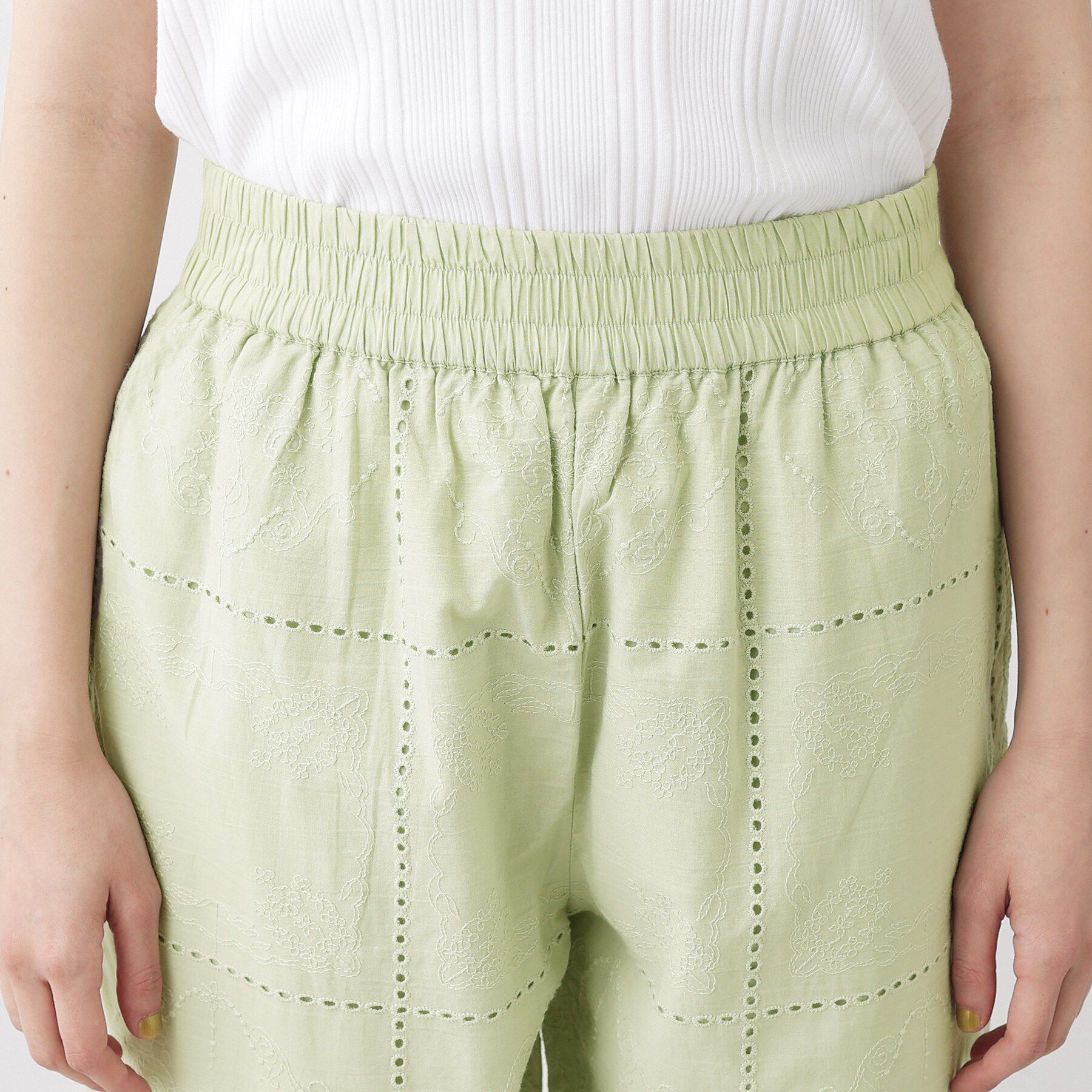 Dessin「【セットアップ可/ウエストゴム】刺繍スクエアレースワイドパンツ」|その他|