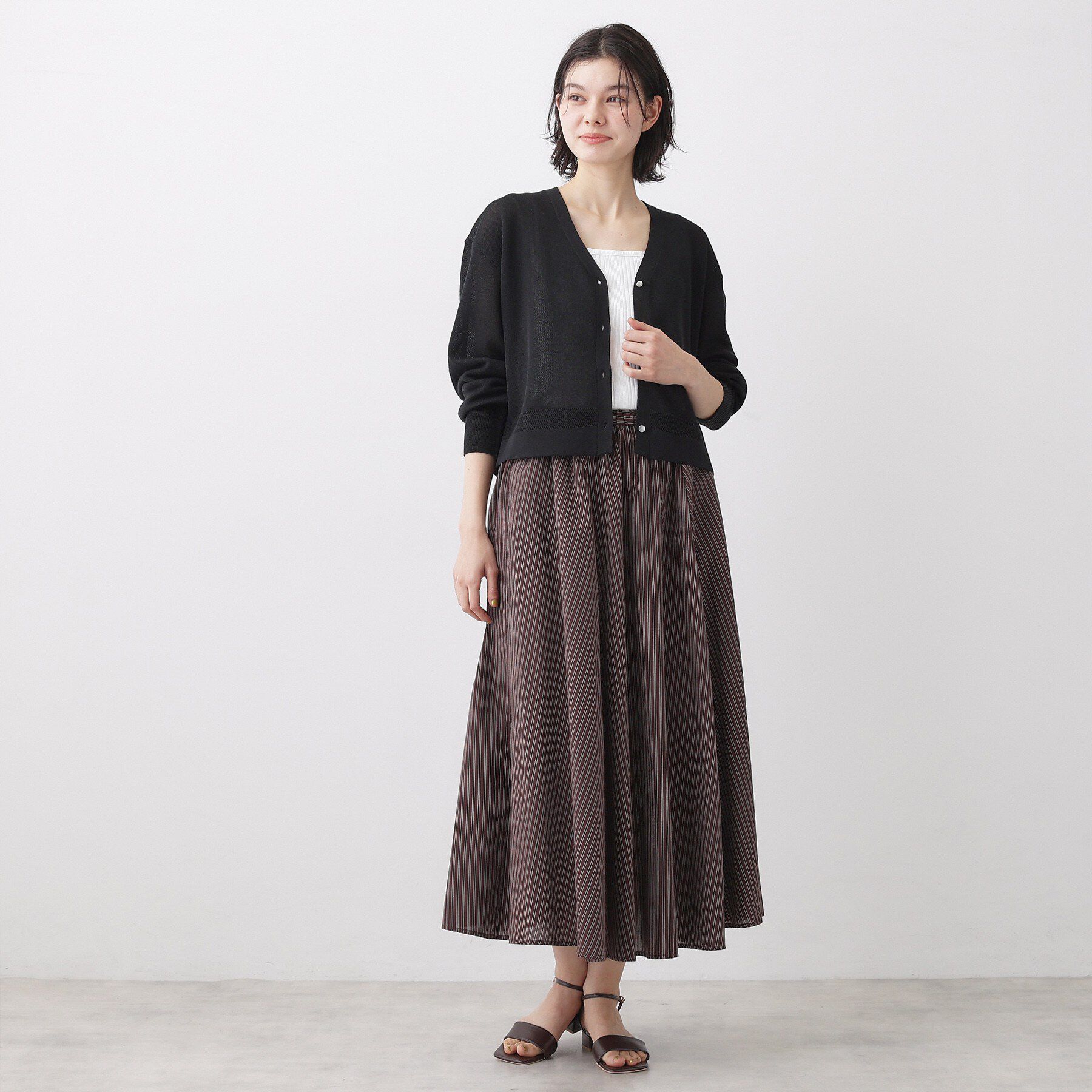 Dessin「【洗える】コットンブレンドVネックカーディガン」|カーディガン|