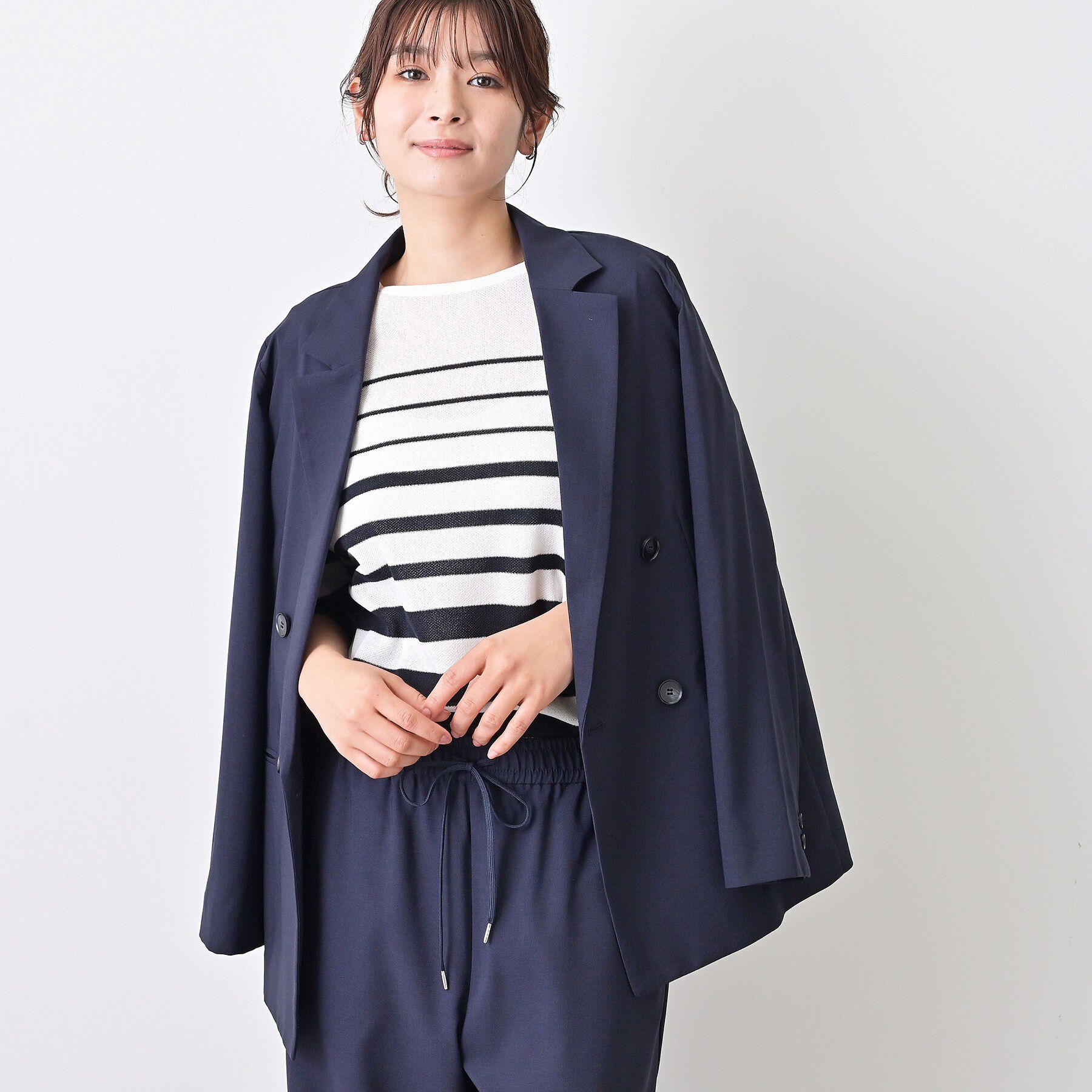 Dessin「【セットアップ可/洗える】ダブルストレッチジャケット」|テーラードジャケット|ネイビー(094)