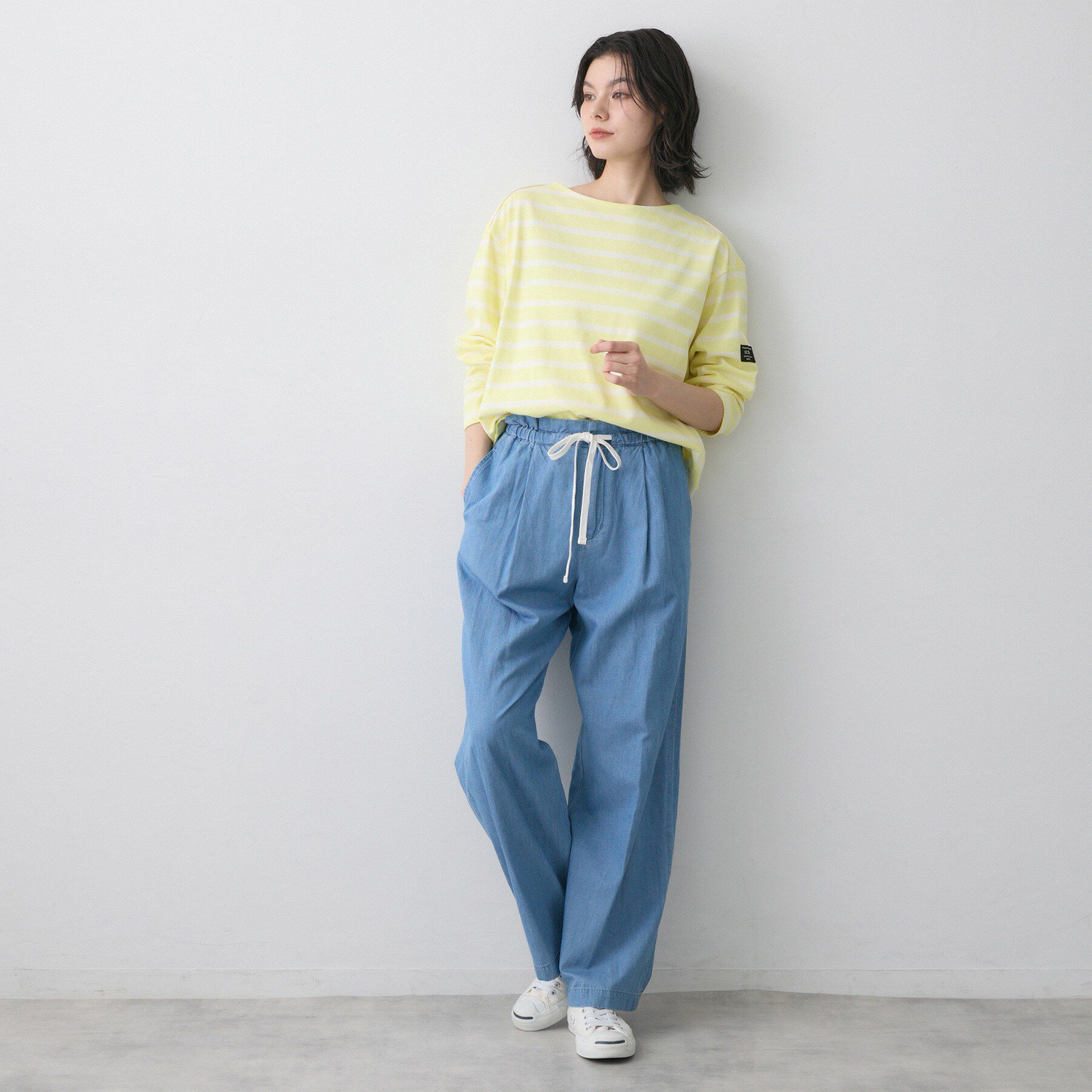 Dessin「【洗える】クルーネックボーダーカットソー」|Tシャツ・カットソー|