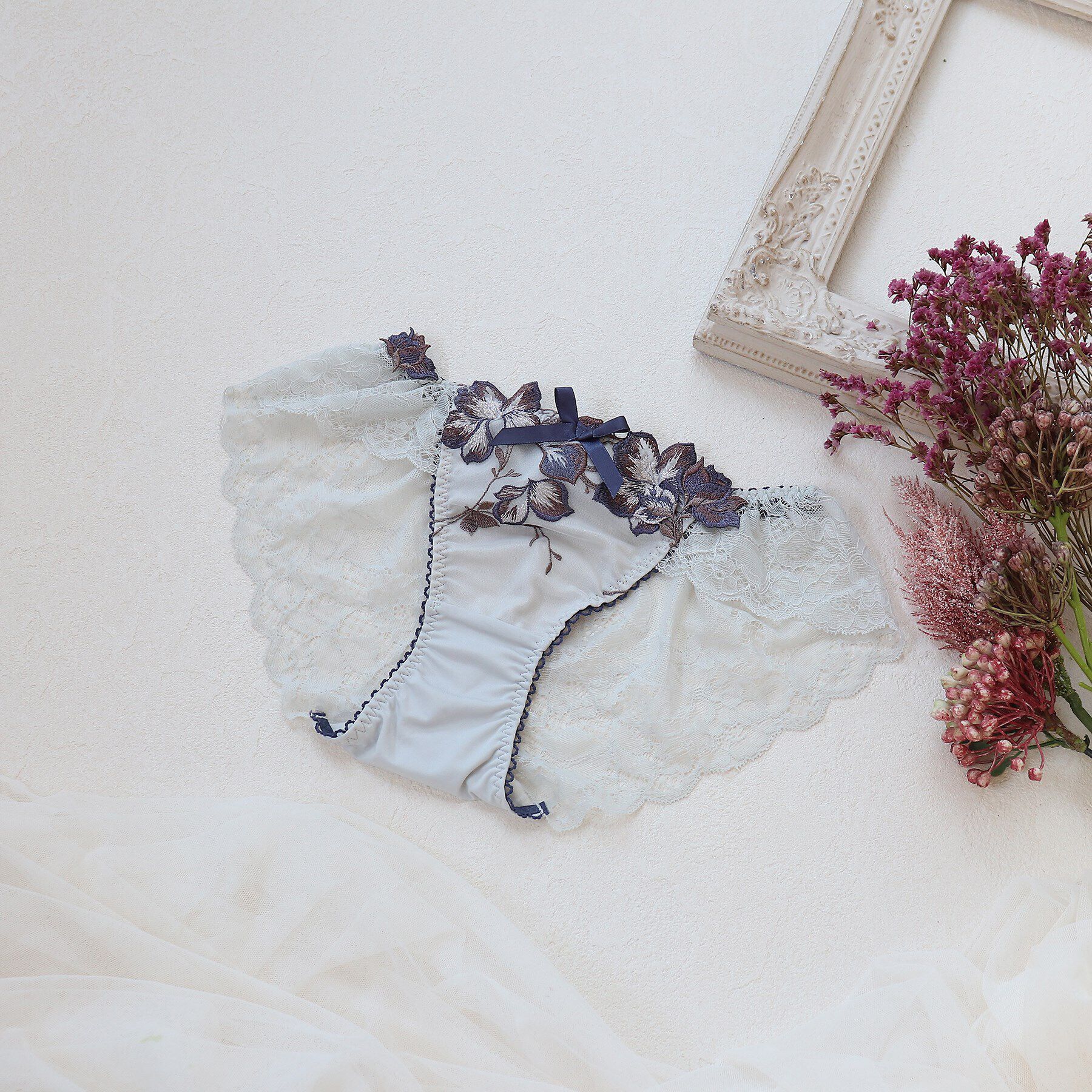 Risa Magli「クレモンス レースショーツ」|インナー|ネイビー(093)