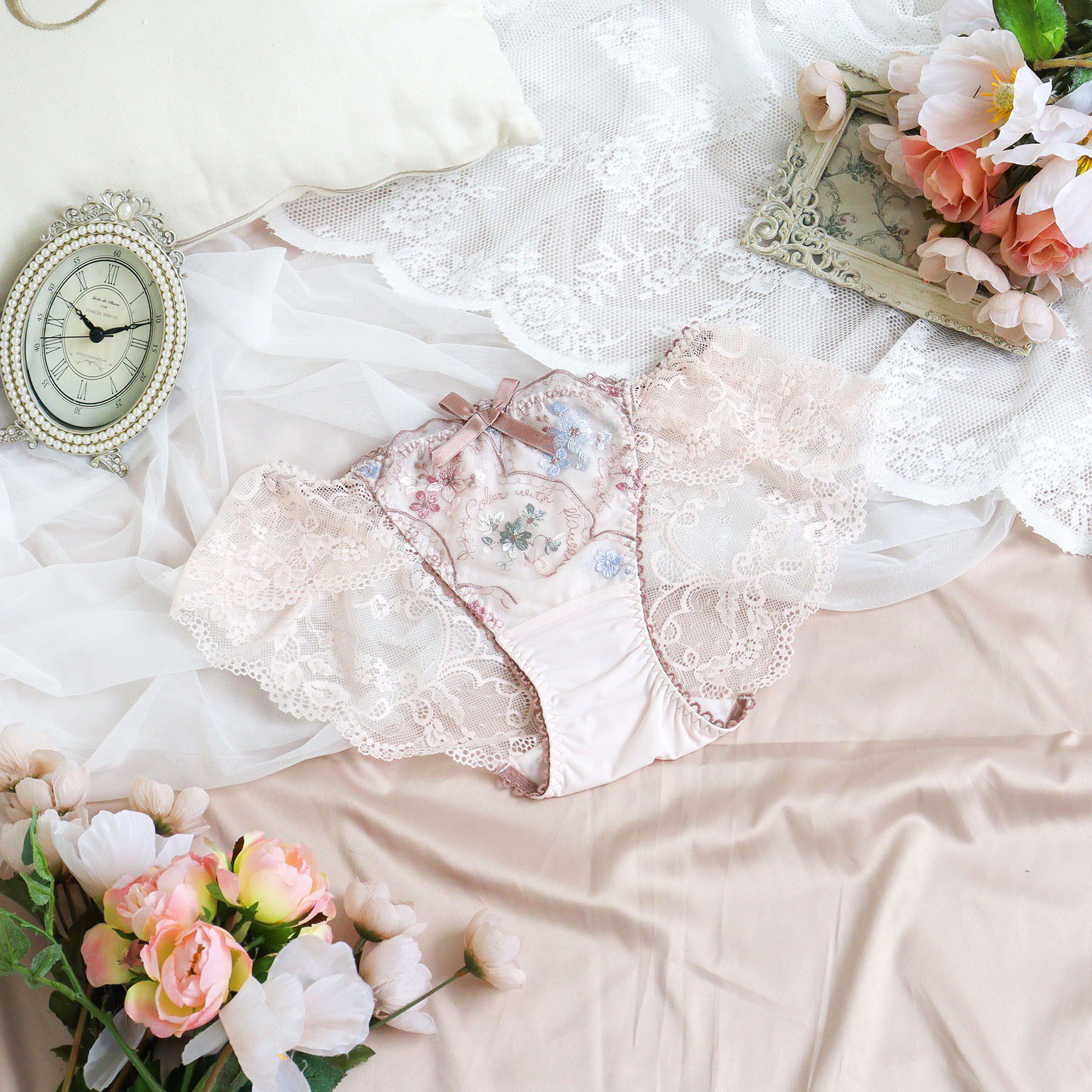 Risa Magli「フェリーチェ レースショーツ」|インナー|ピンク(071)