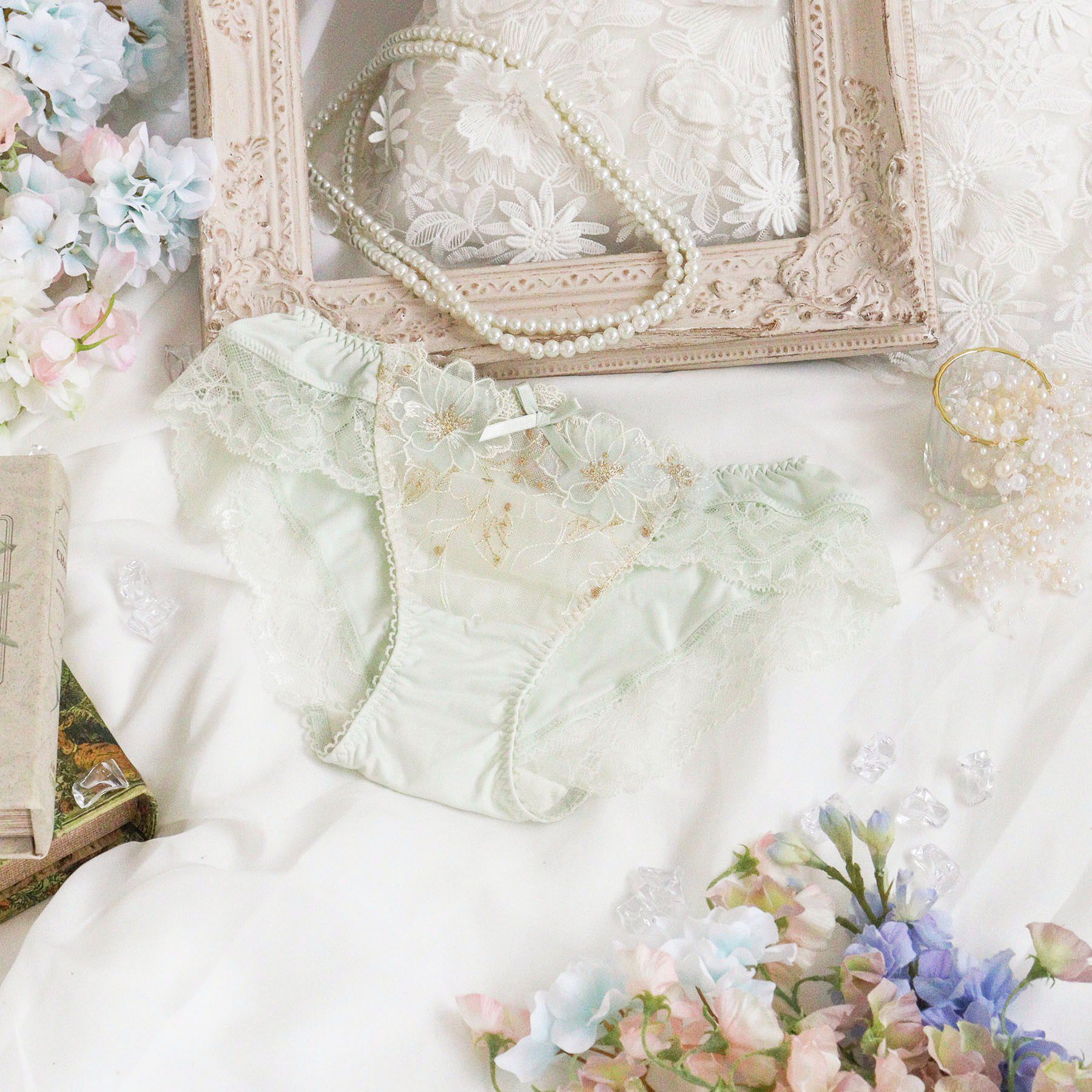 Risa Magli「リカルダ ノーマルショーツ」|インナー|ミントグリーン(02