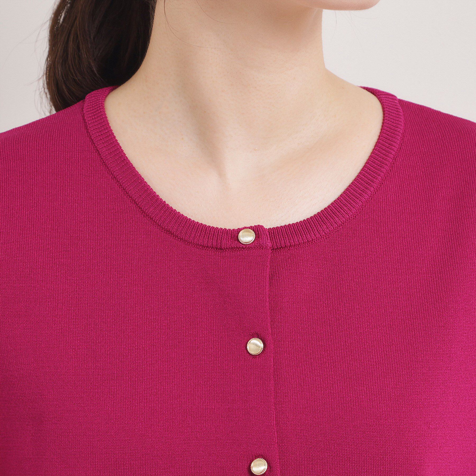 ITS&rsquo;DEMO「【縮みに強い／洗濯機OK】クルーニットカーディガン」|カーディガン|