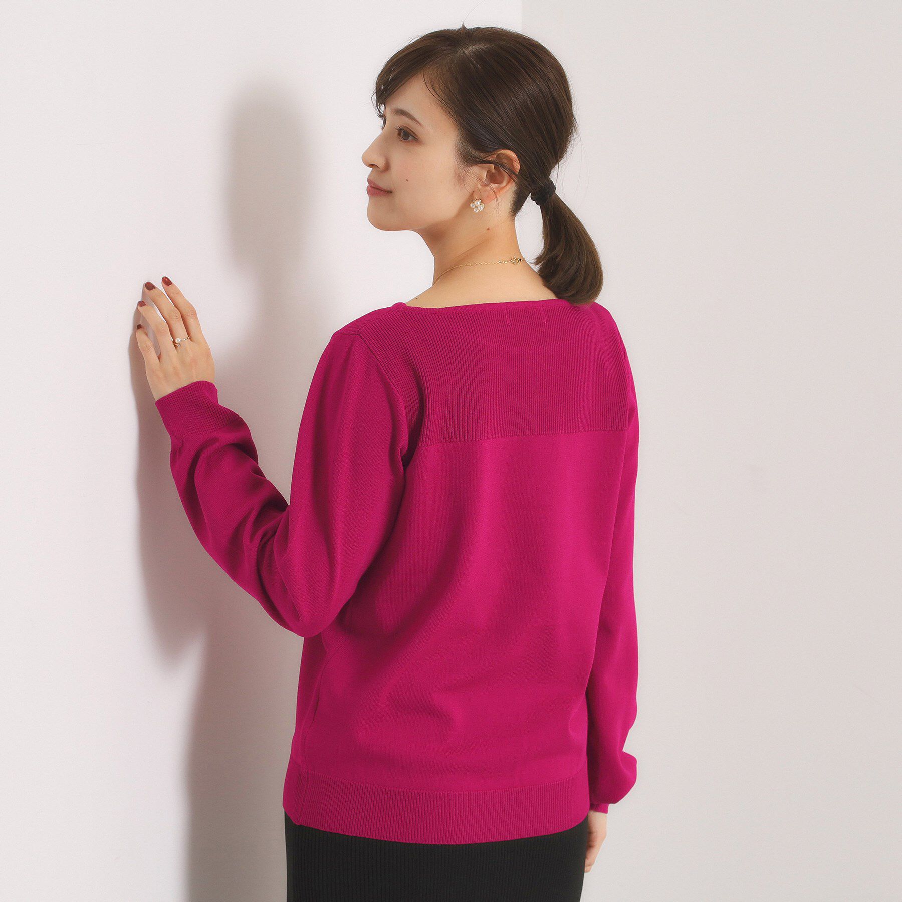 ITS&rsquo;DEMO「【縮みに強い／洗濯機OK】編地切替ニットプルオーバー」|ニット・セーター|