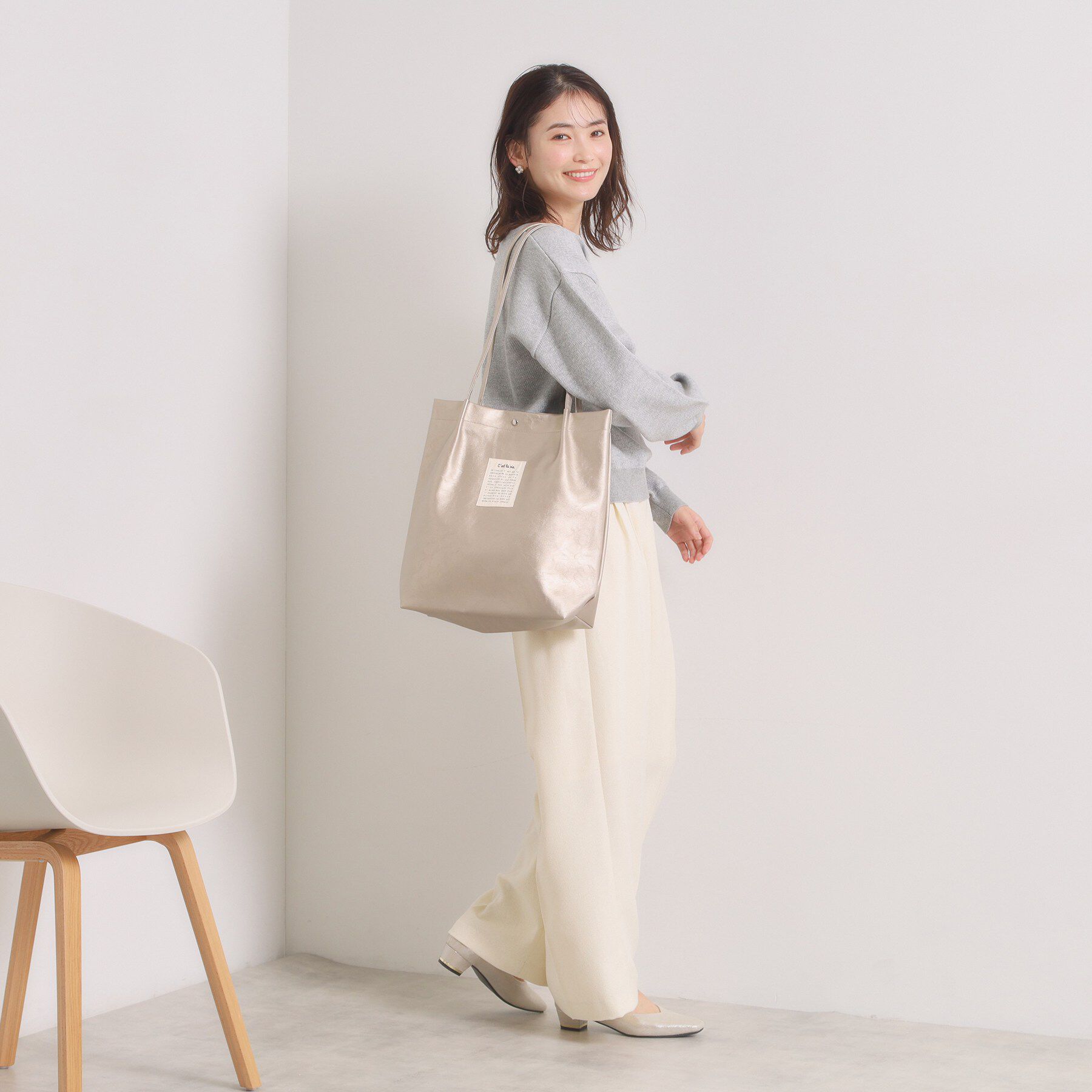 ITS&rsquo;DEMO「【A4対応】合皮ハンドルタックトート」|トートバッグ|