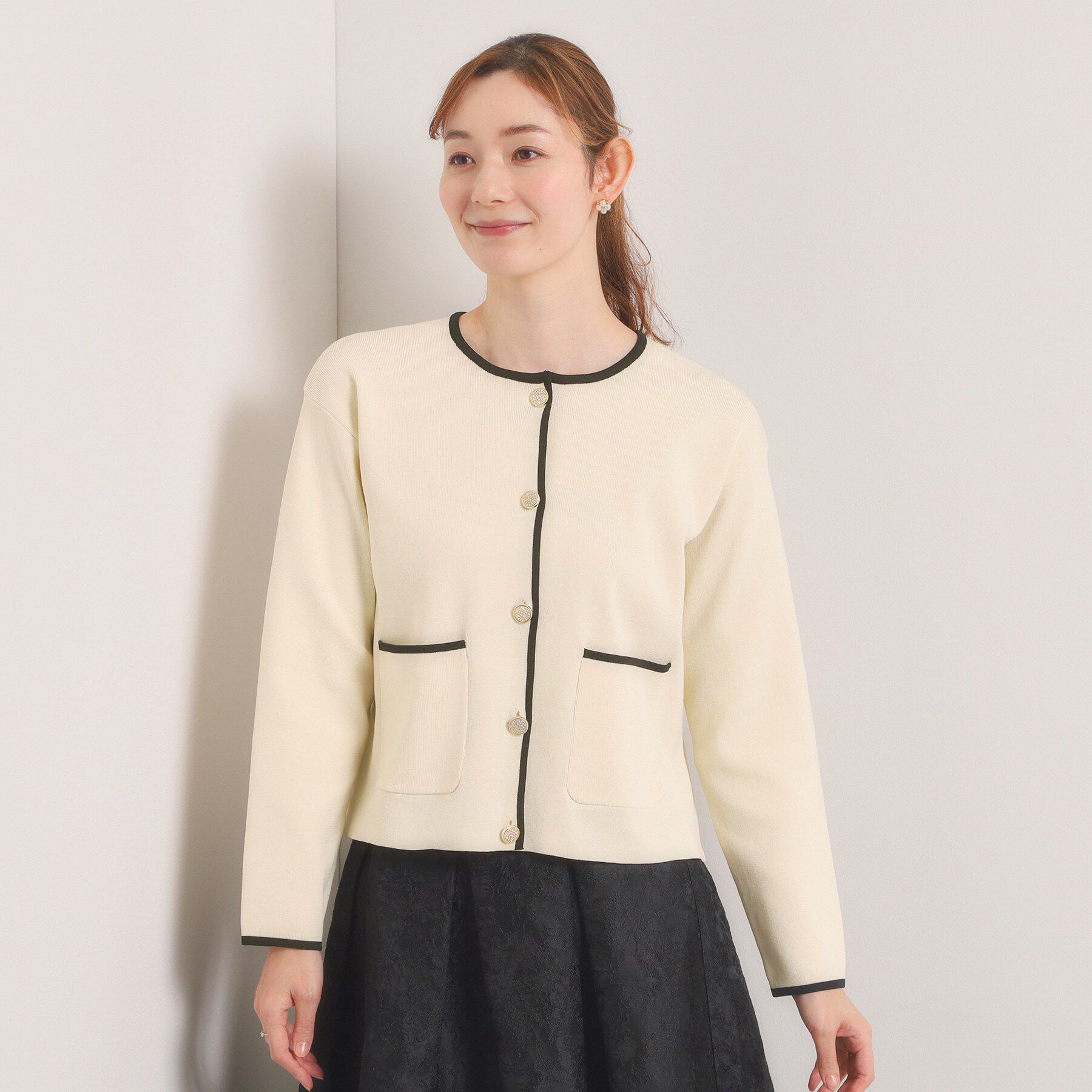 ITS&rsquo;DEMO「【入卒／手洗い可】配色ニットカーディガン」|カーディガン|