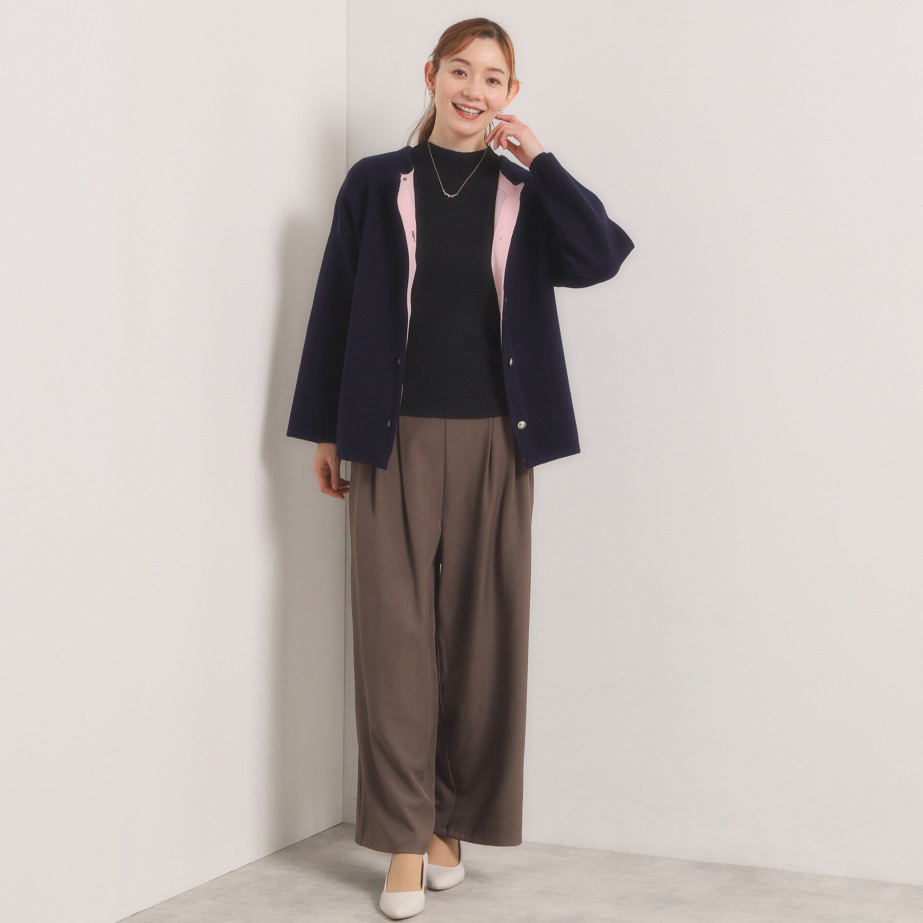 ITS&rsquo;DEMO「【手洗い可】Wフェイスニットコーディガン」|カーディガン|