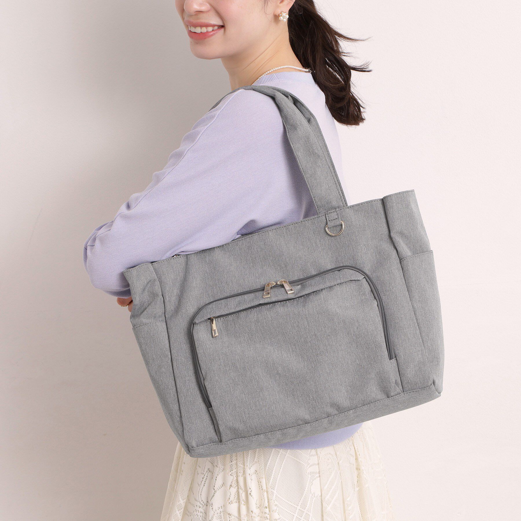 ITS&rsquo;DEMO「【12ポケット】ガバッとトート」|トートバッグ|グレー(412)