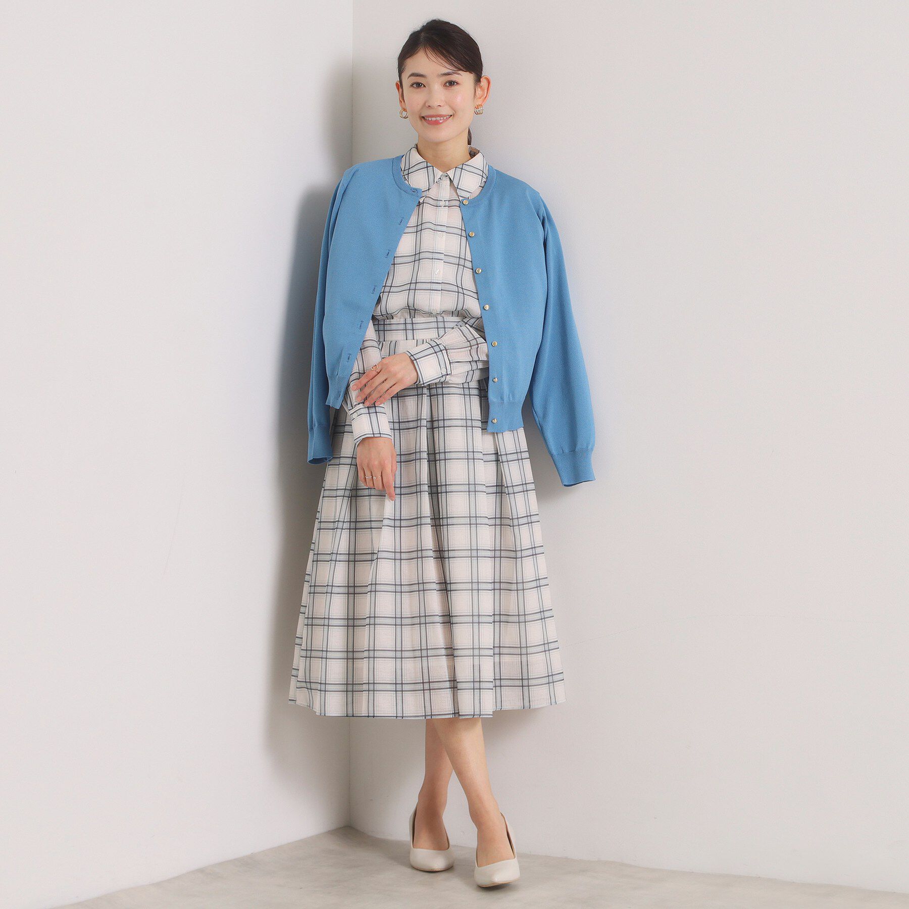 ITS&rsquo;DEMO「【縮みに強い／毛玉防止／洗濯機OK】タフニットクルーカーディガン」|カーディガン|