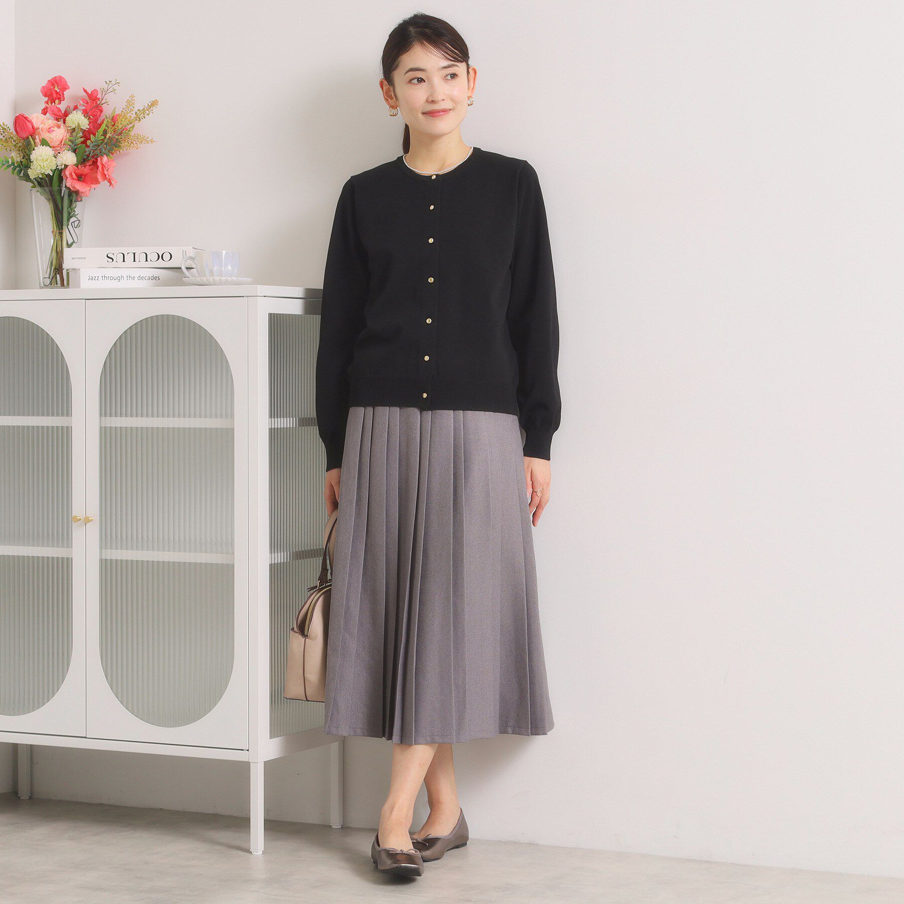 ITS&rsquo;DEMO「【縮みに強い／毛玉防止／洗濯機OK】タフニットクルーカーディガン」|カーディガン|