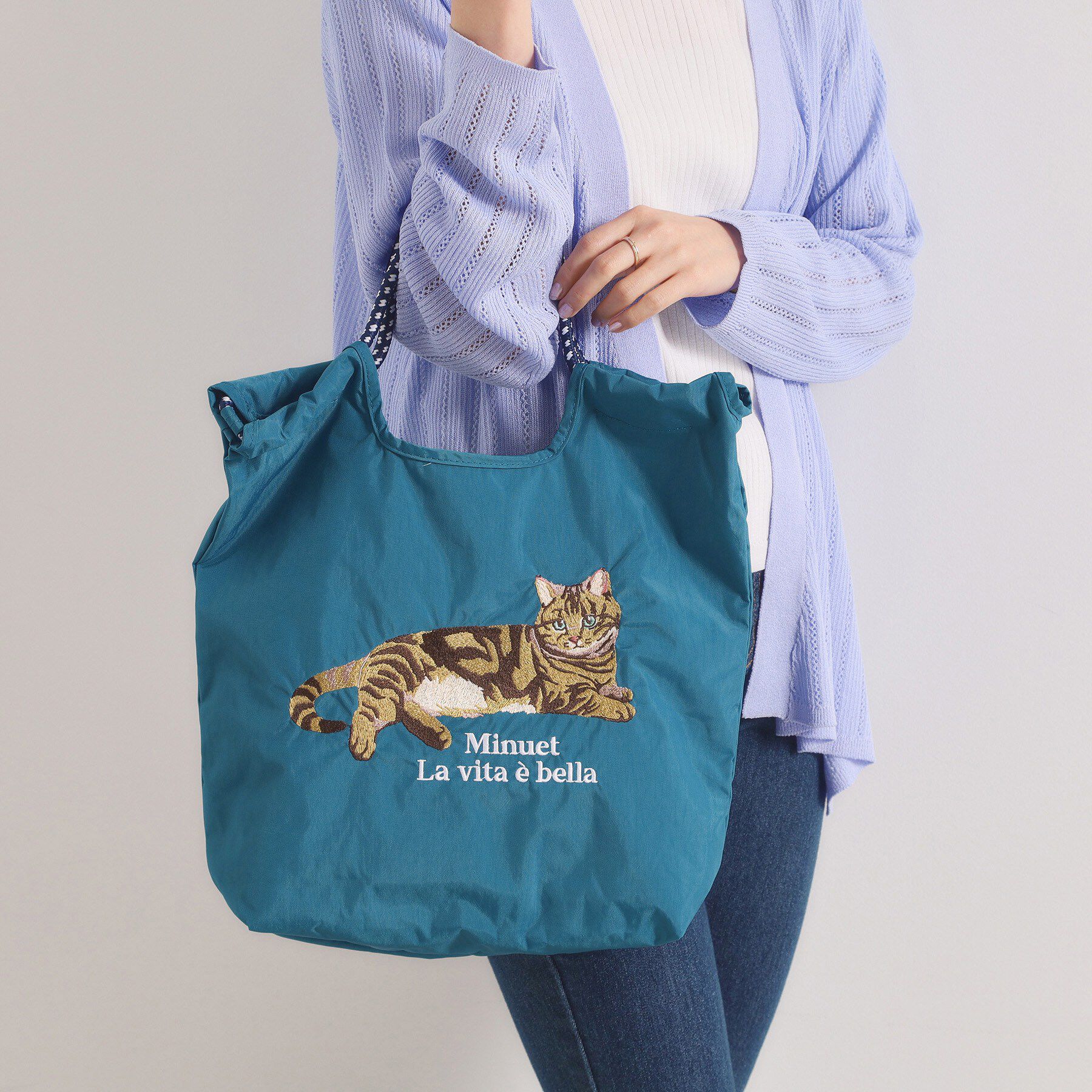 ITS&rsquo;DEMO「アニマル刺繍トート」|トートバッグ|ブルー(092)