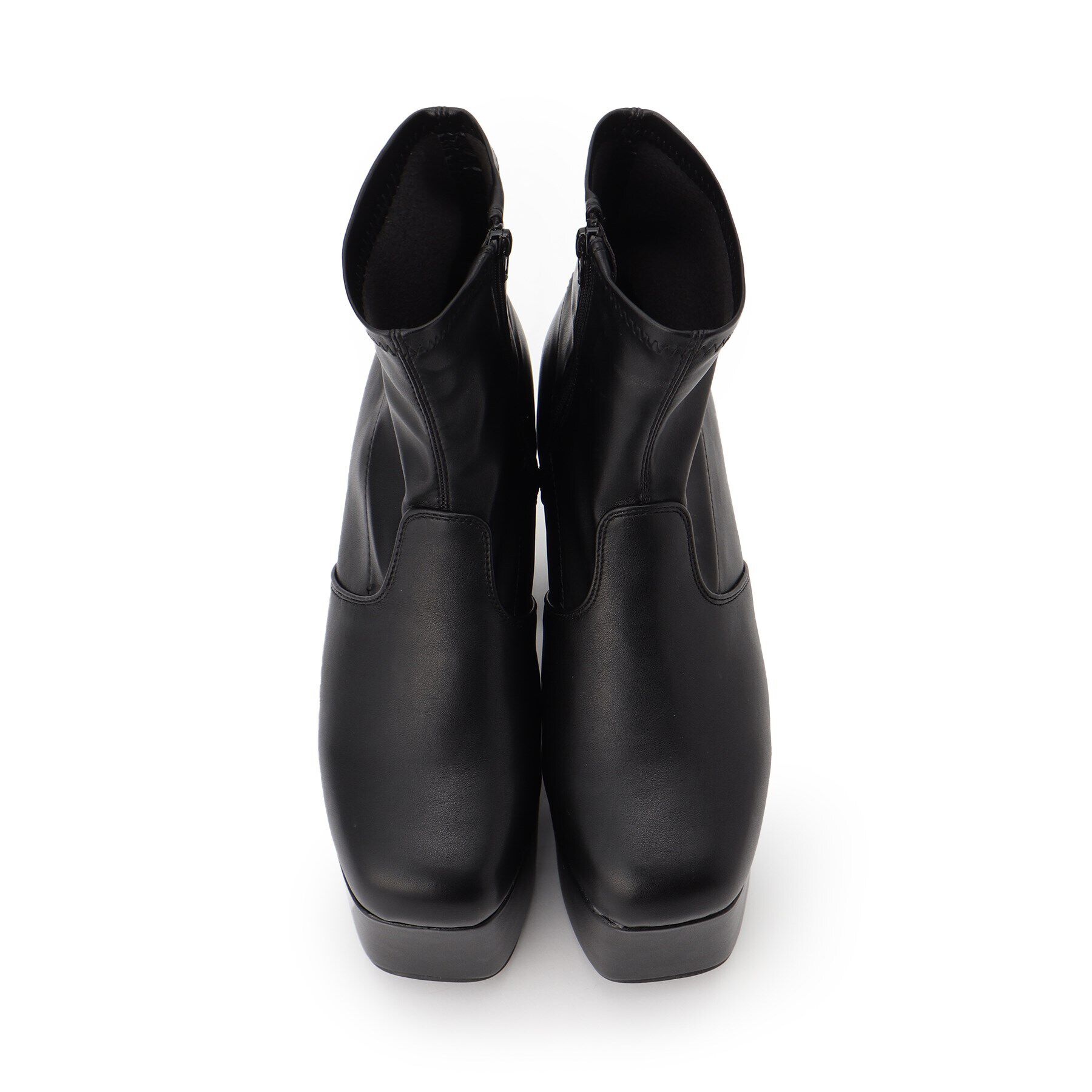 csT&P「スクウェアヒールストレッチブーツ」|ショートブーツ|