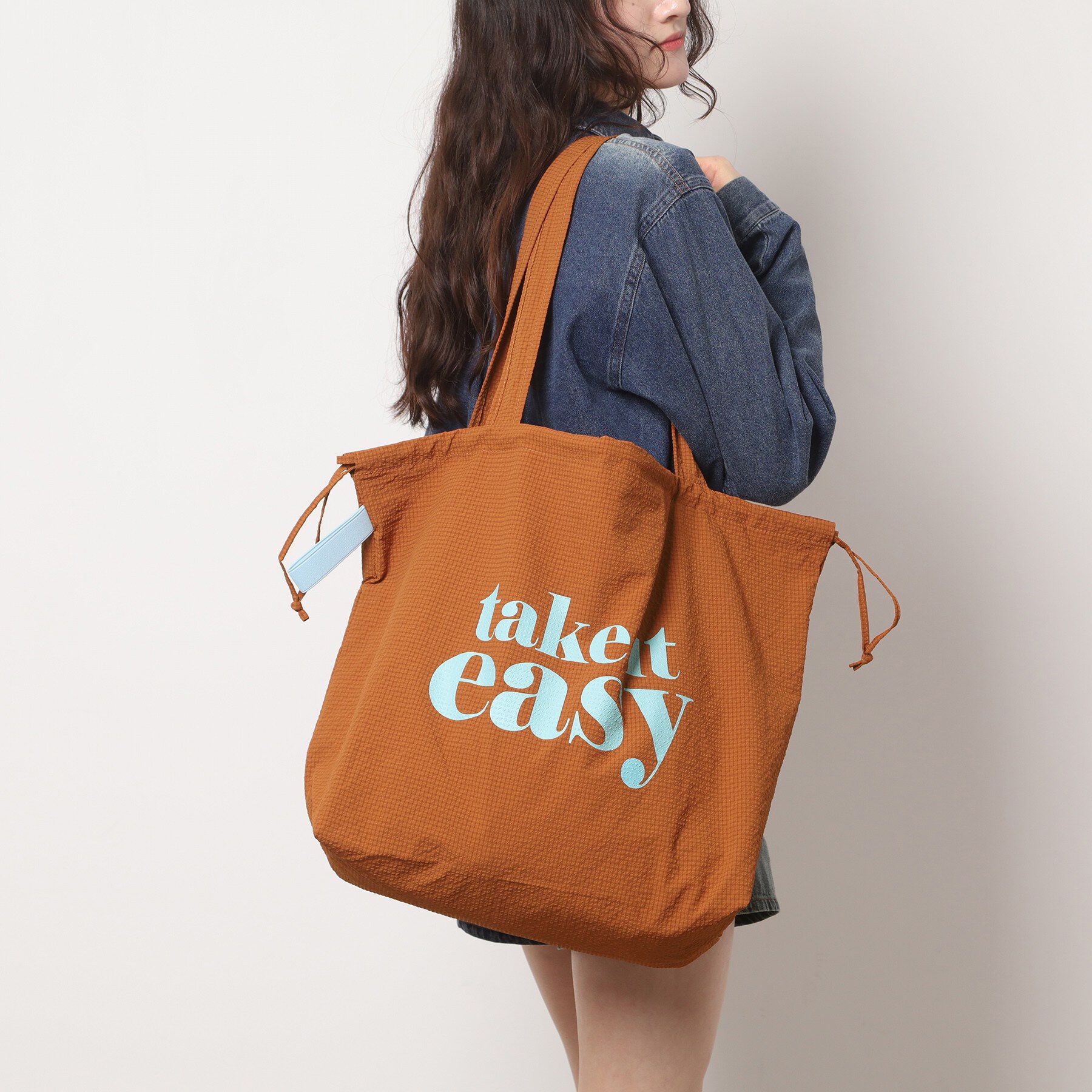 Ober Tashe「【新生活・新学期】まとまる巾着トートバッグ」|トートバッグ|キャメルブラウン(0