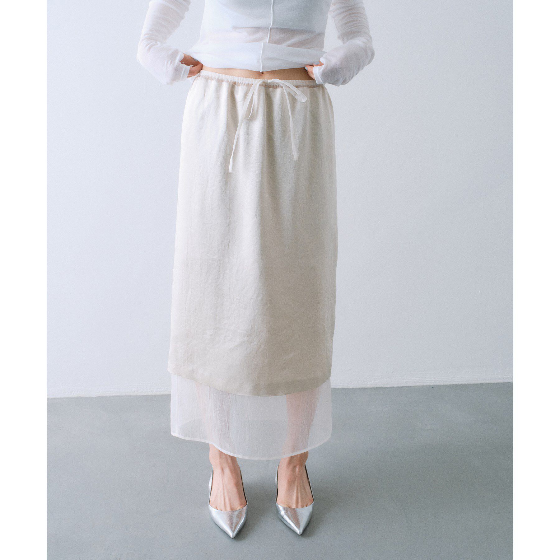 CODE A「sheer washer layered skirt」|スカート|