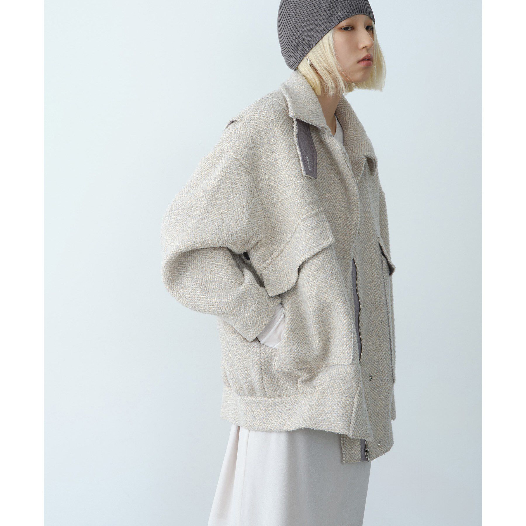 CODE A「oversized tweed blouson」|ダウン|
