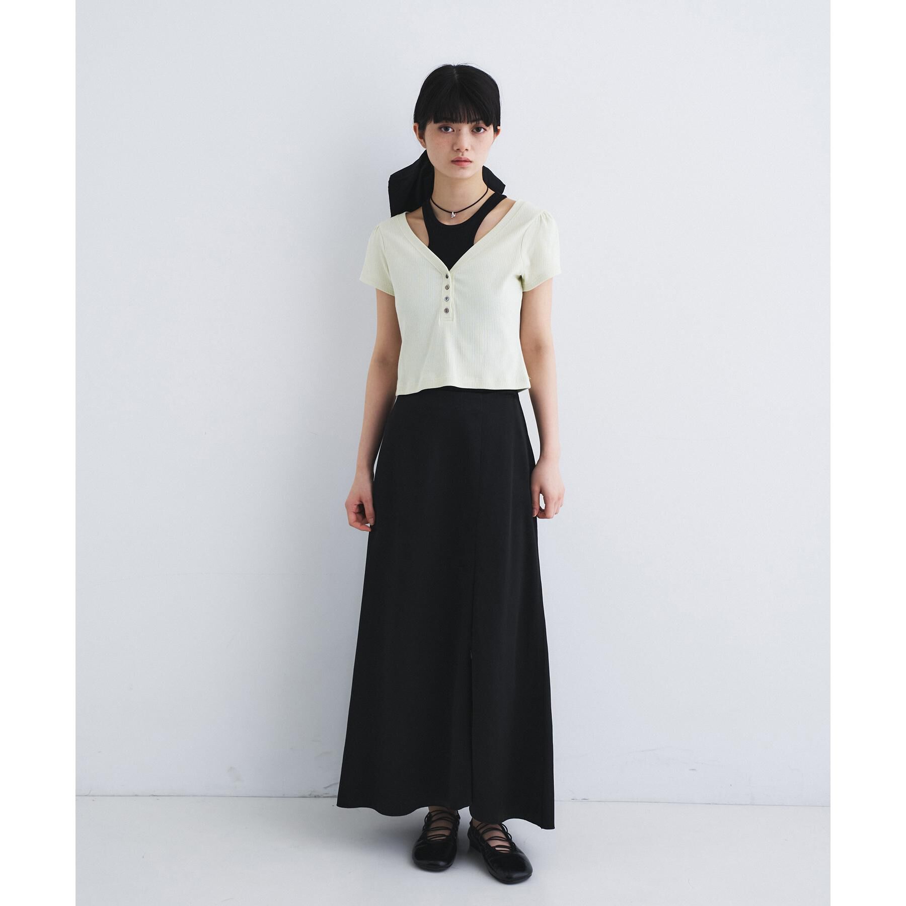 CODE A「satin slit flare skirt」|スカート|