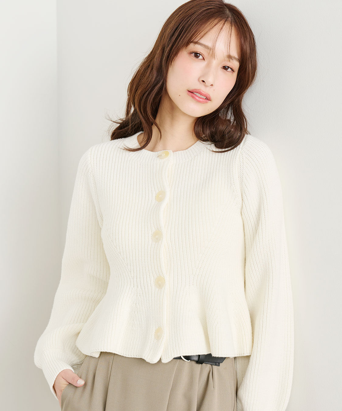 COCO DEAL「ペプラムボタンニット」|ニット・セーター|