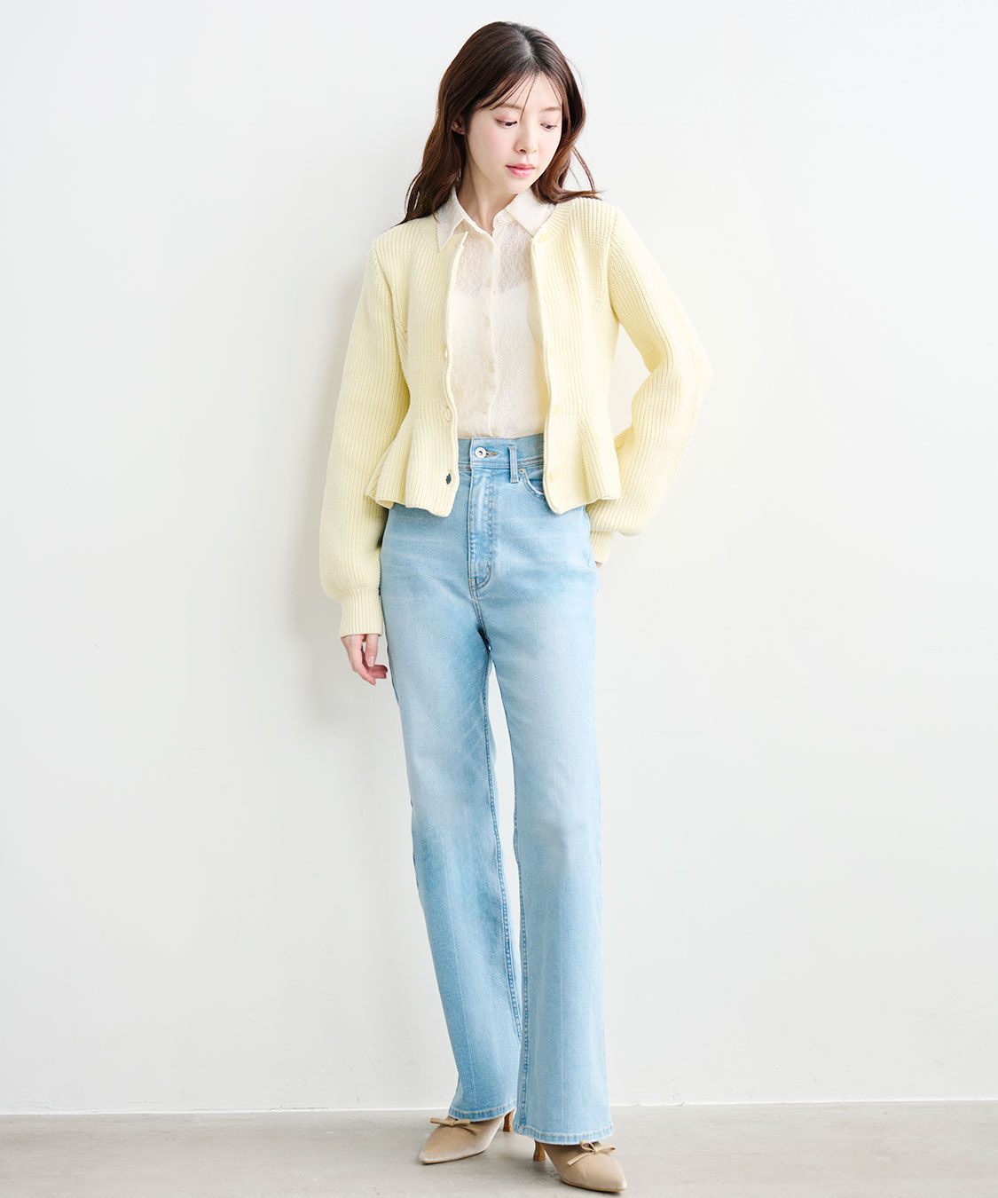 COCO DEAL「ペプラムボタンニット」|ニット・セーター|