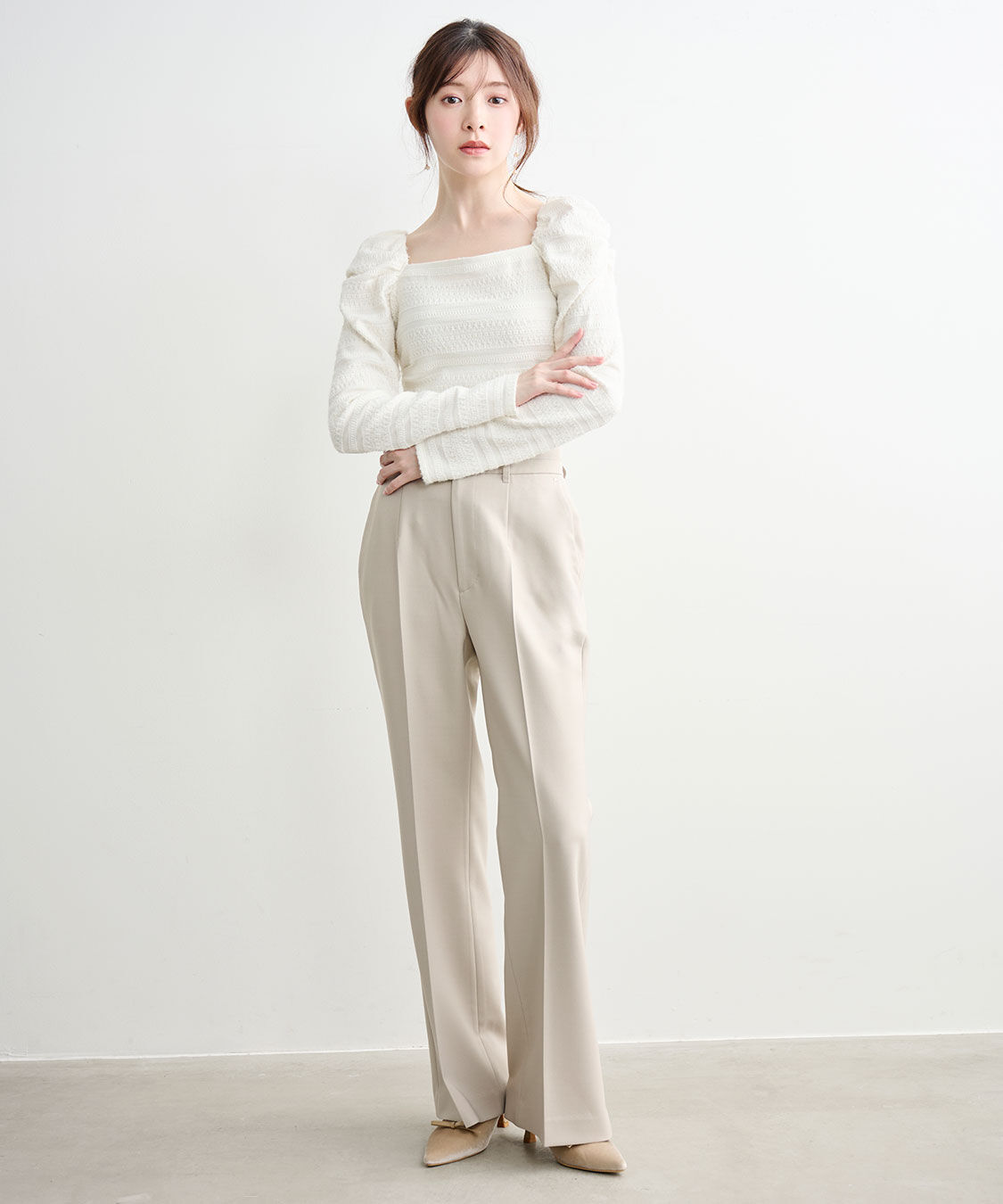 COCO DEAL「スクエアネックパフスリーブカットソートップス」|Tシャツ・カットソー|