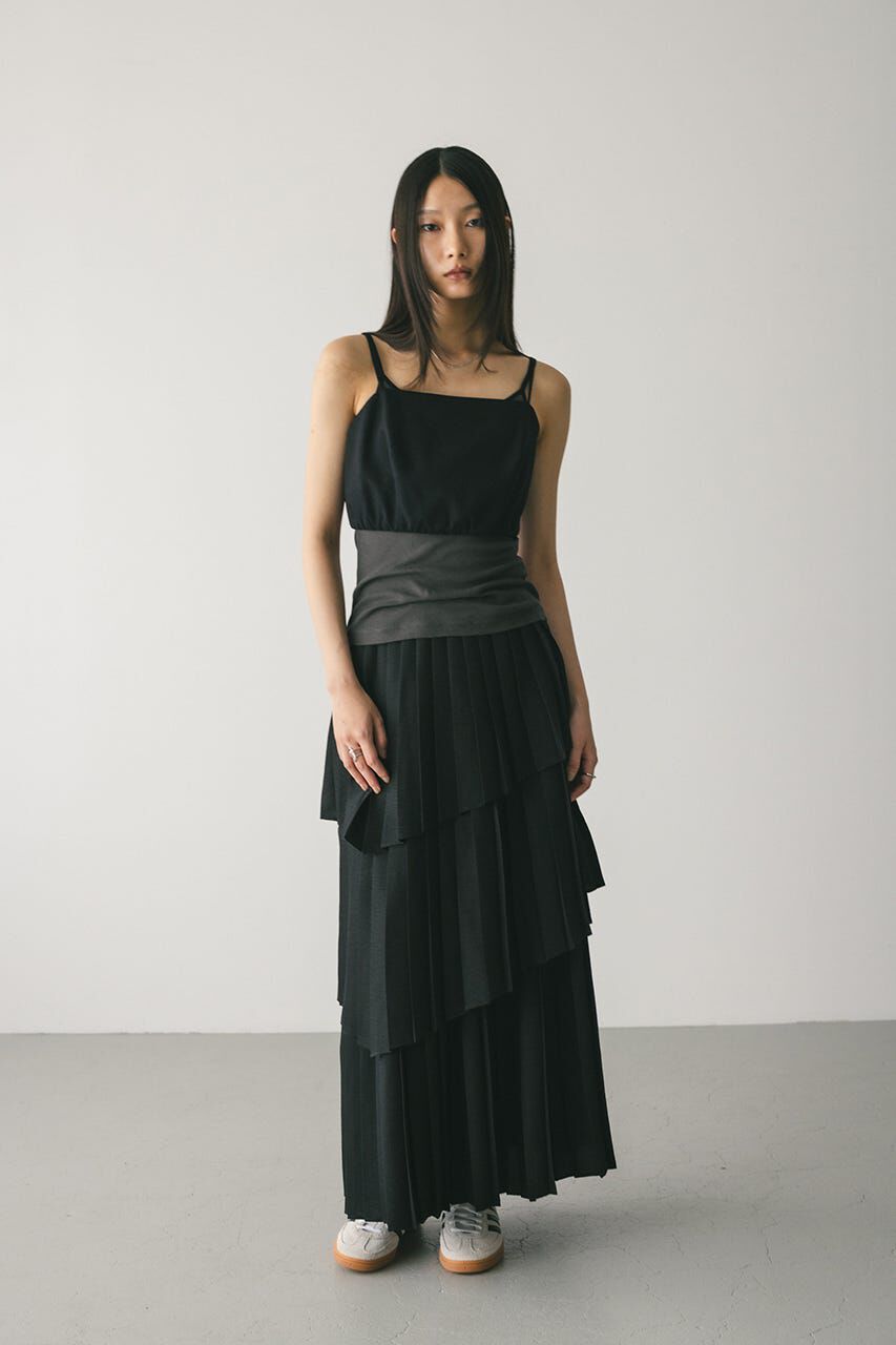 STYLEMIXER「プリーツティアードスカート」|スカート|BLK
