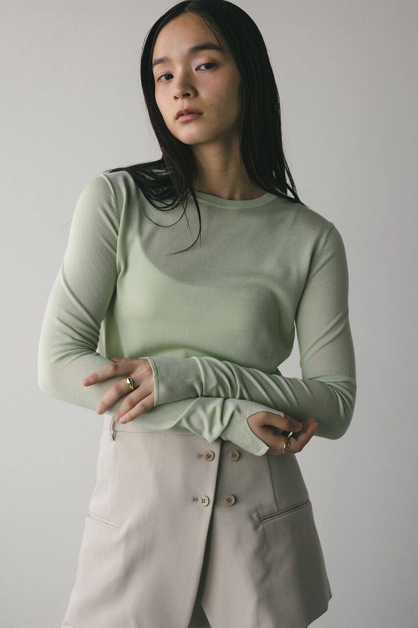 STYLEMIXER「スリットスリーブニット」|ニット・セーター|L/GRN1