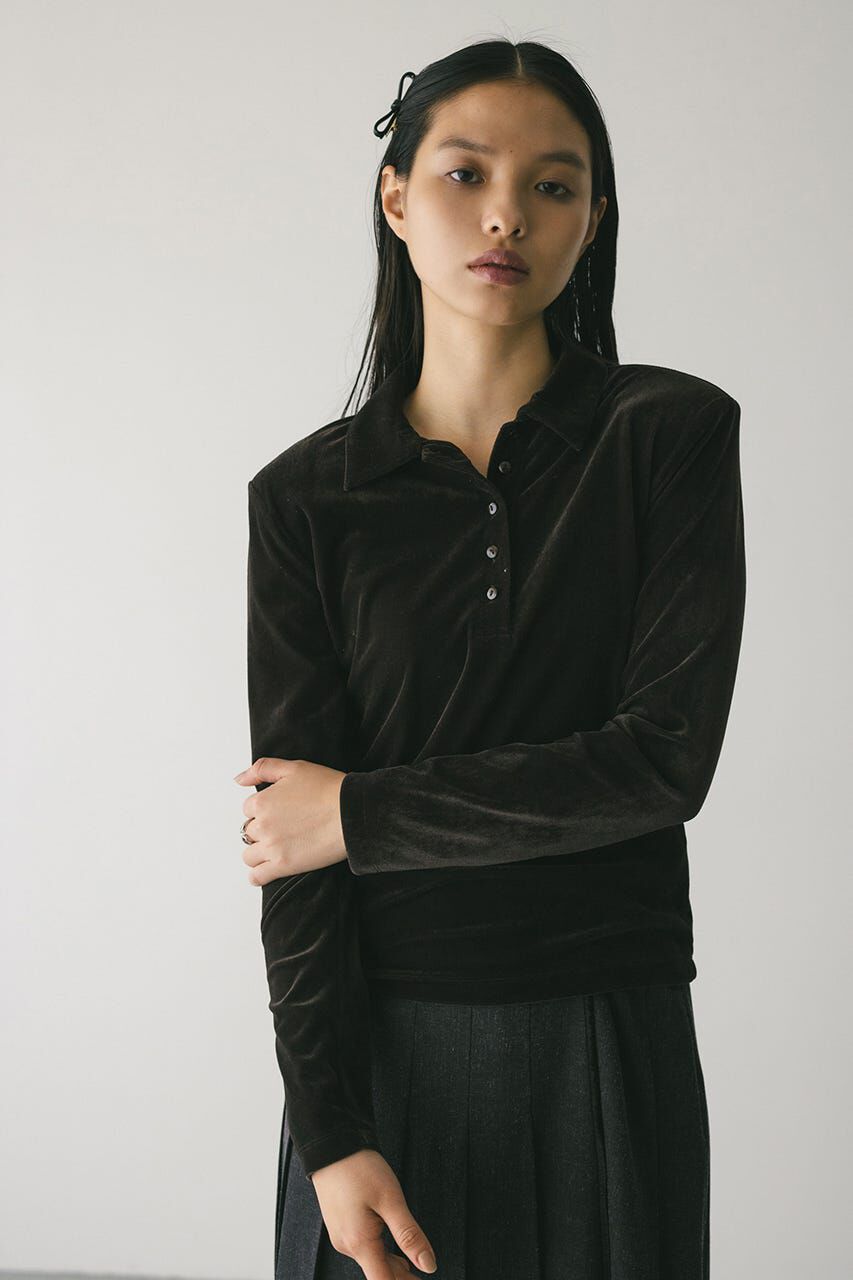 STYLEMIXER「ベロアポロトップ」|Tシャツ・カットソー|