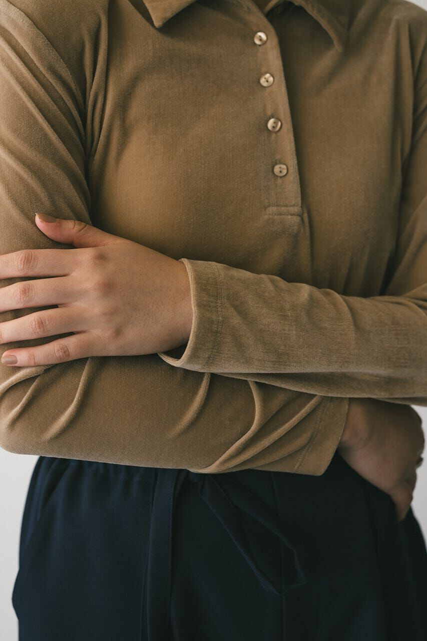 STYLEMIXER「ベロアポロトップ」|Tシャツ・カットソー|