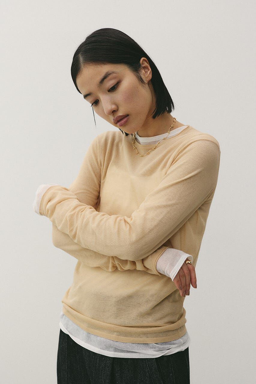 STYLEMIXER「シアースキンニットトップ」|ニット・セーター|BEG