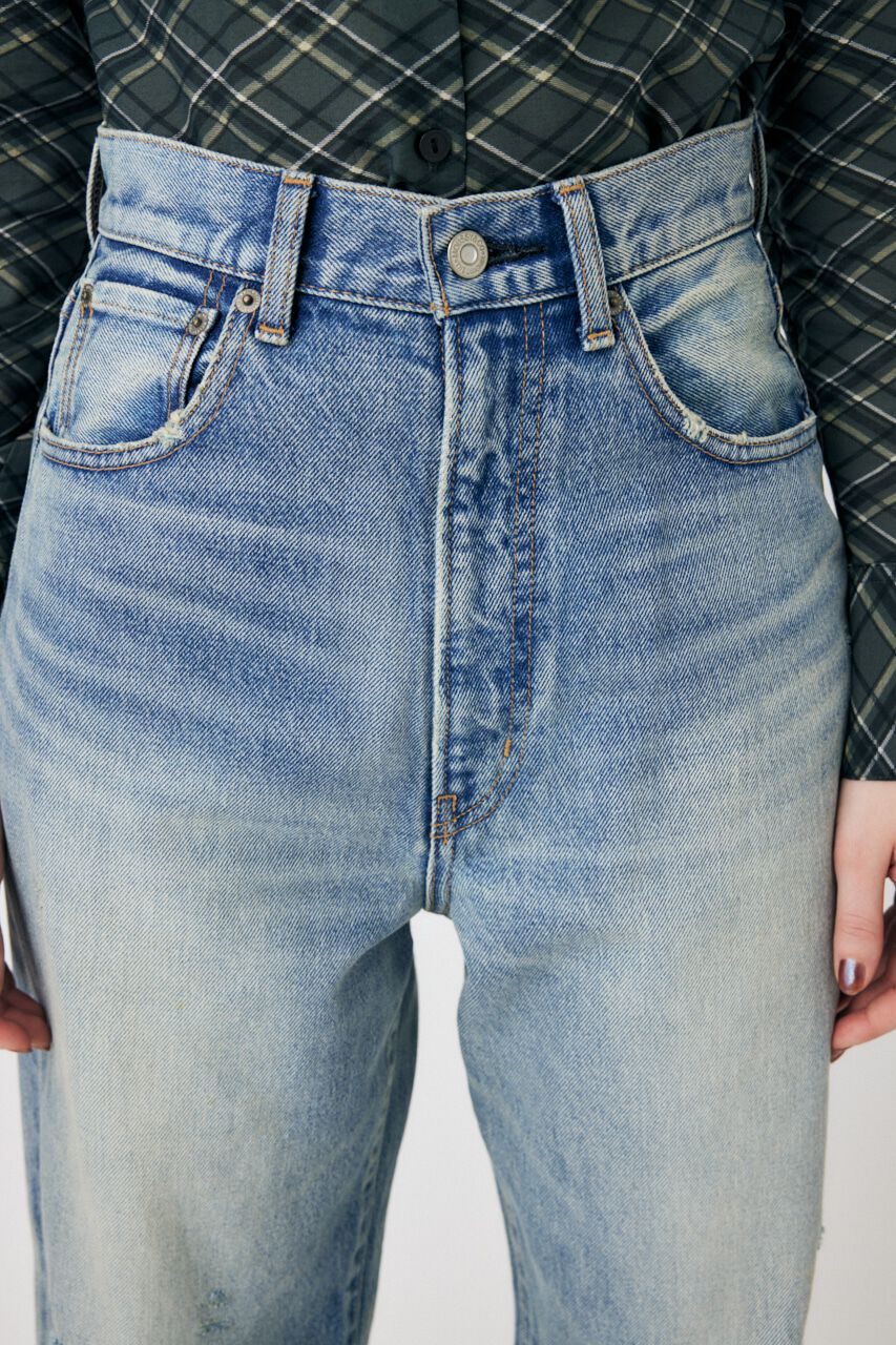 MOUSSY「HW CRASH LOOSE STRAIGHT」|デニム|