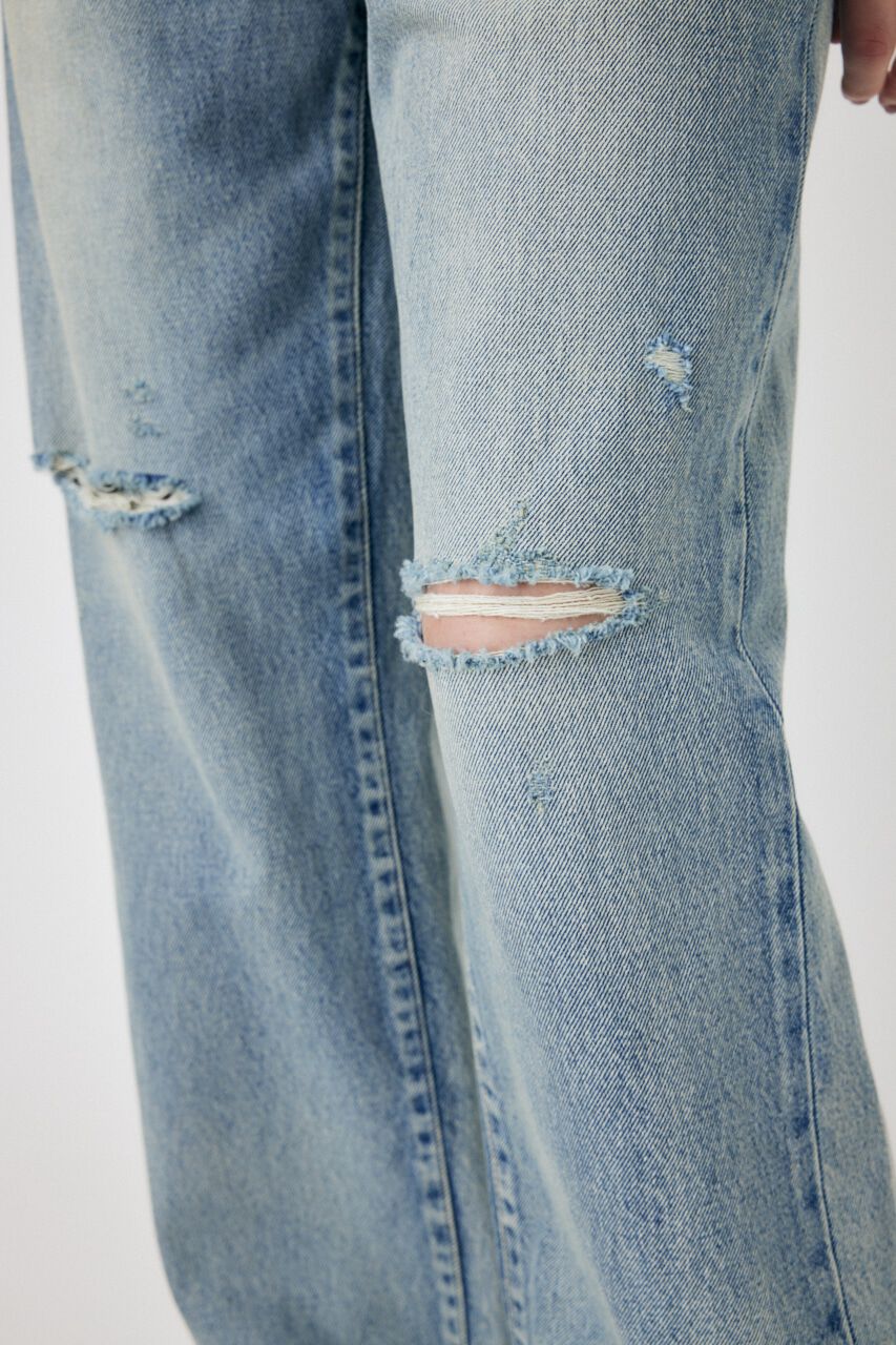 MOUSSY「HW CRASH LOOSE STRAIGHT」|デニム|