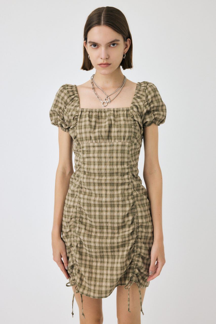 MOUSSY「GATHER RIBBON ミニドレス」|ワンピース|