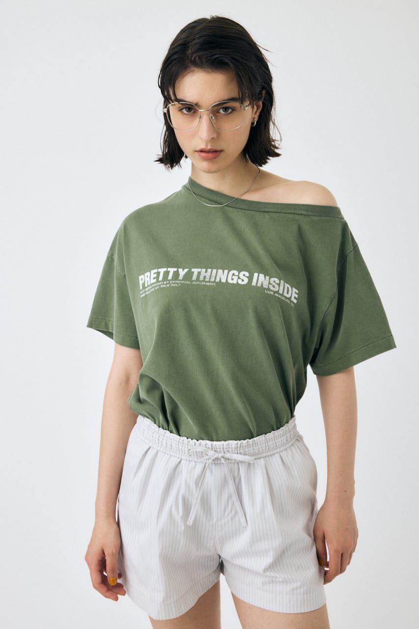 MOUSSY「ONE SHOULDER TEE」|Tシャツ・カットソー|