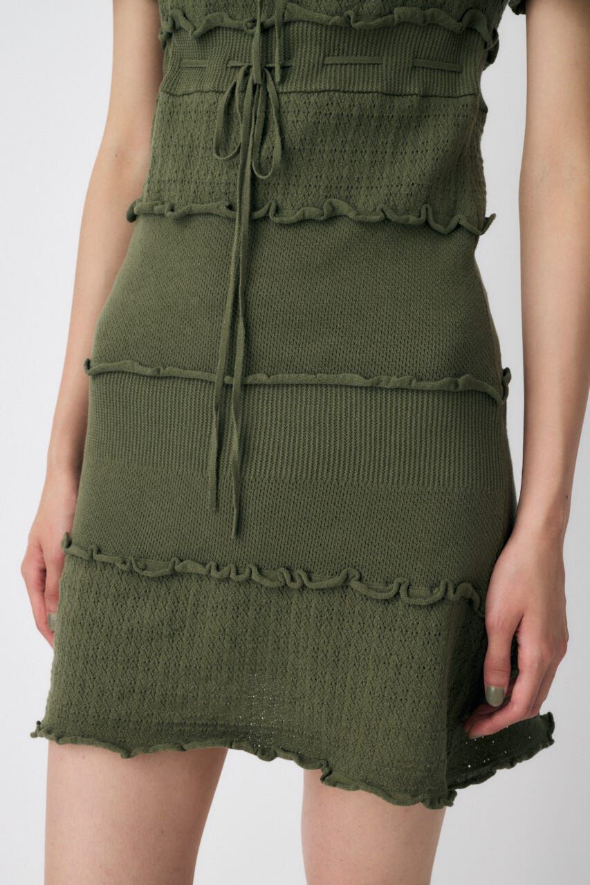 MOUSSY「BOW DESIGN KNIT ミニ  ドレス」|ワンピース|